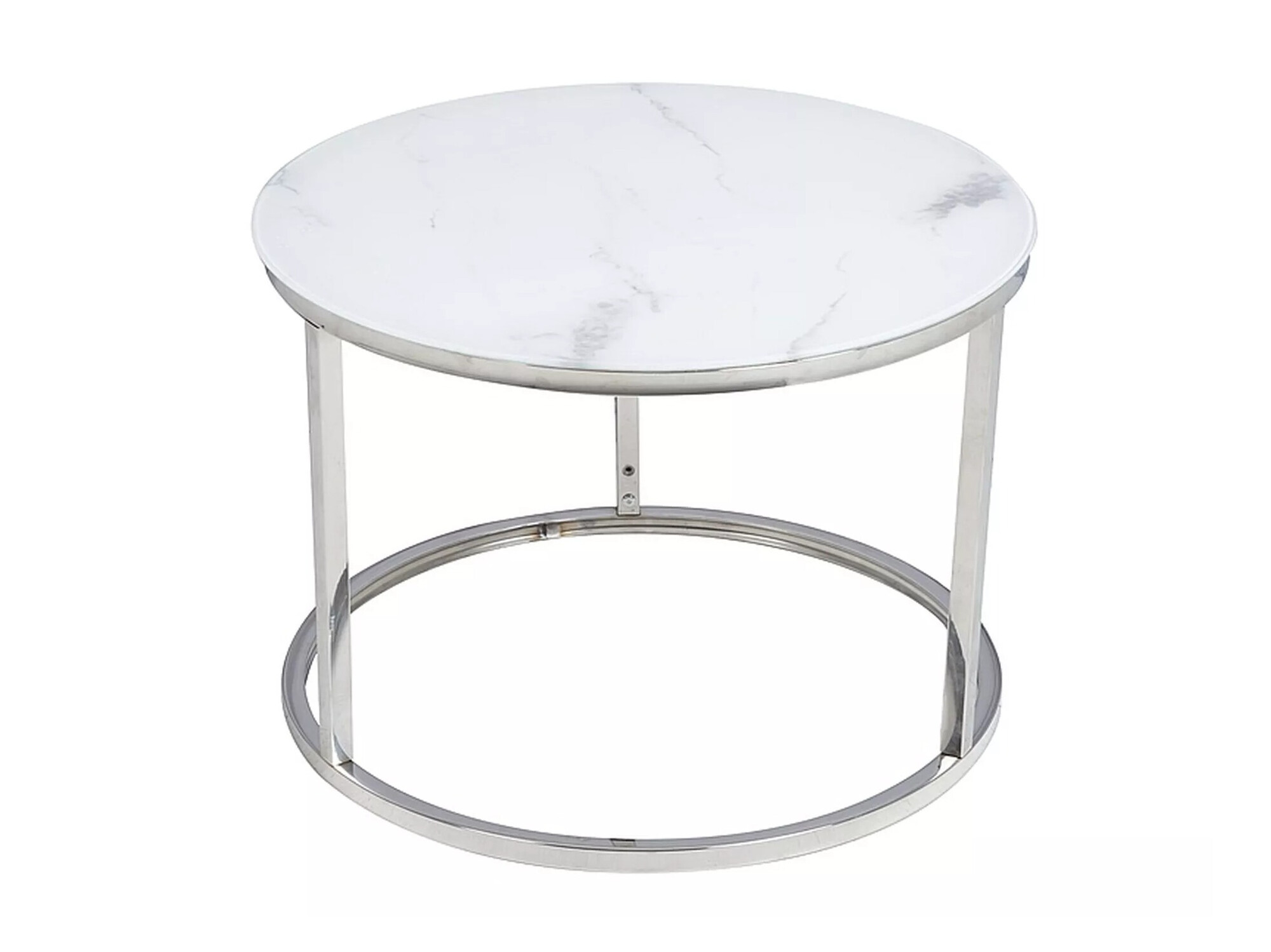 Coffee table set Detroit 494 (Silver + White marble)