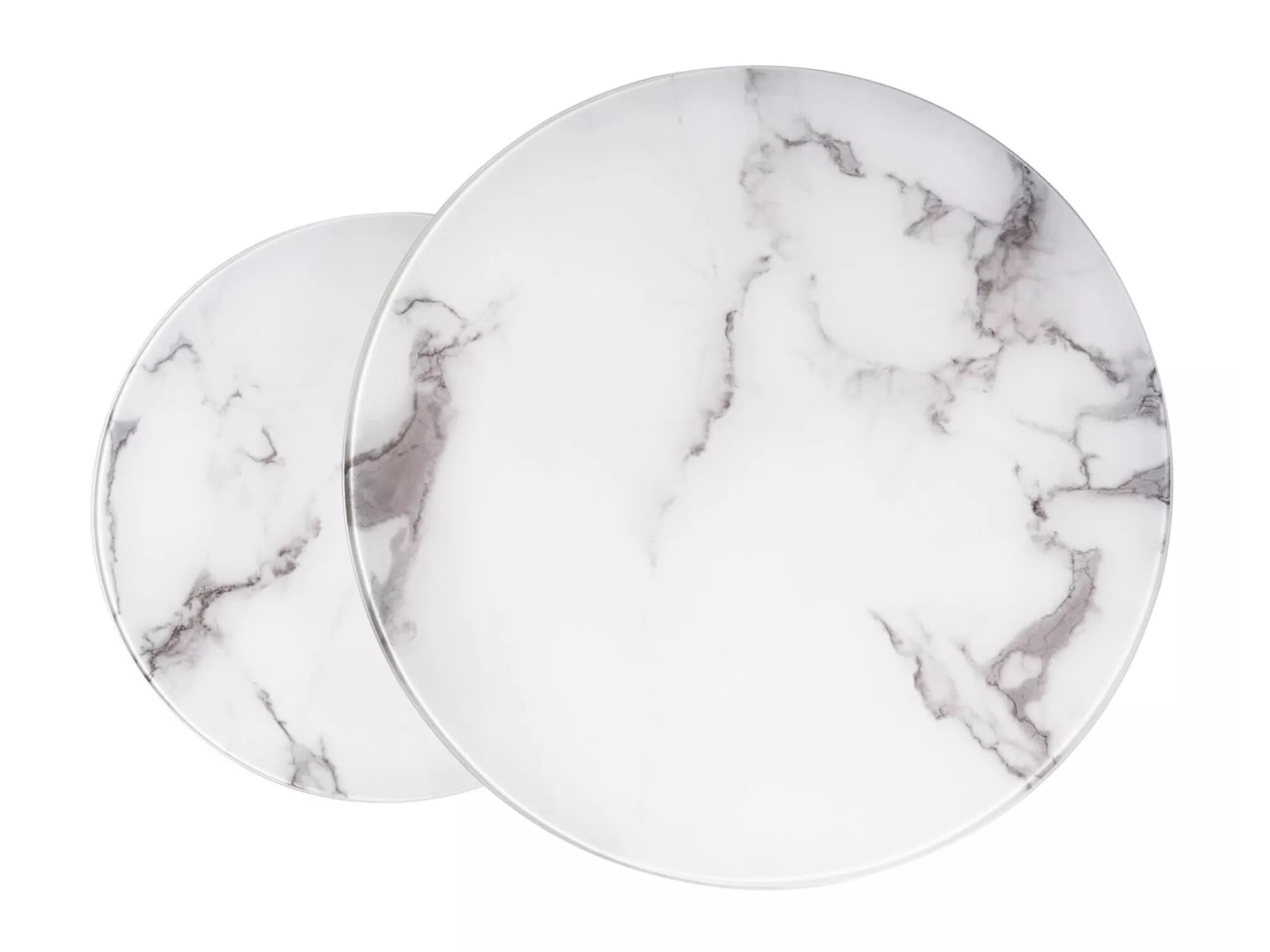 Coffee table set Detroit 494 (Silver + White marble)