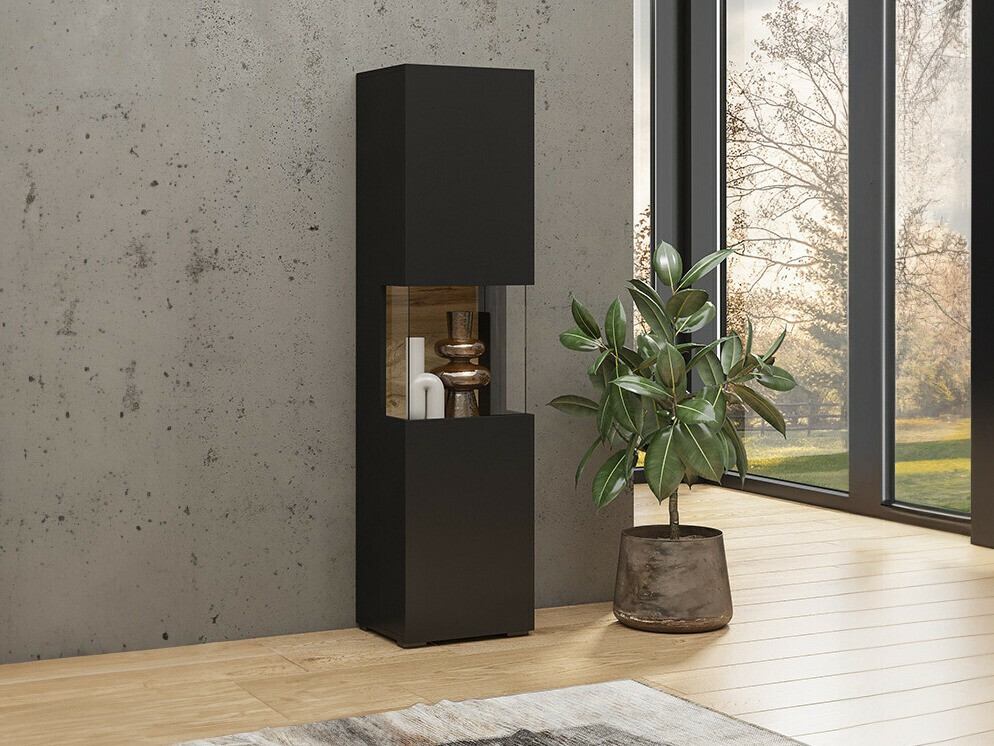 Bookcase Revmiru 100 (Black + Wotan Oak)