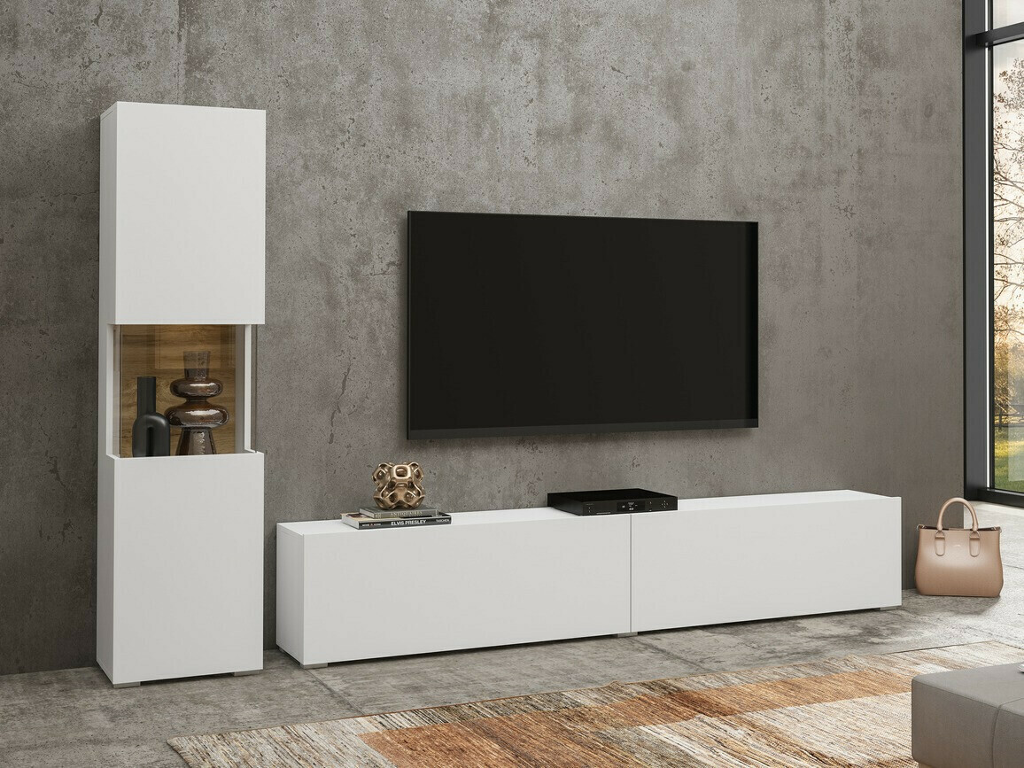 Living room set Revmiru 105 (White + Wotan Oak)