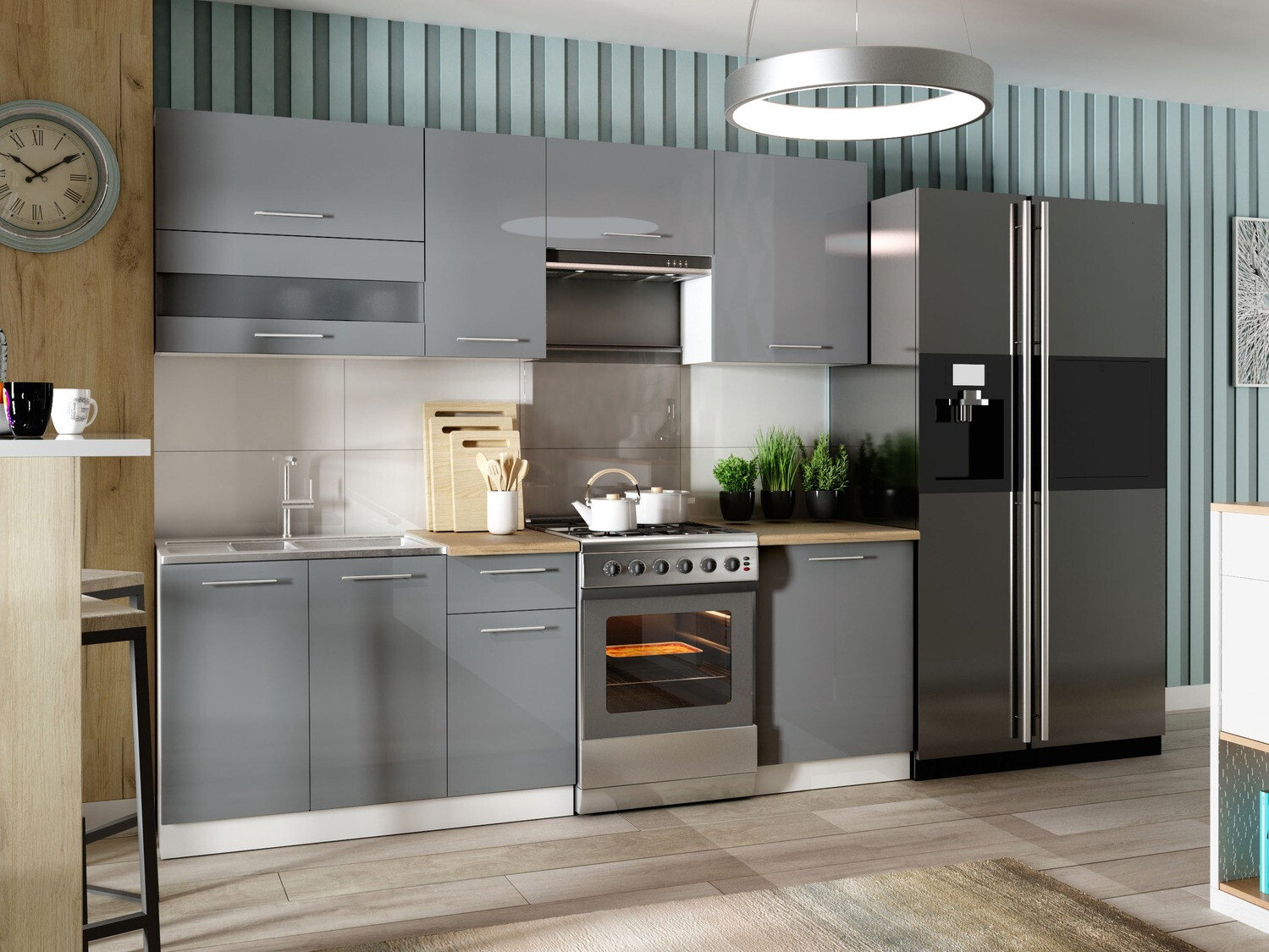 Modular kitchen set Tiffa Grey 106