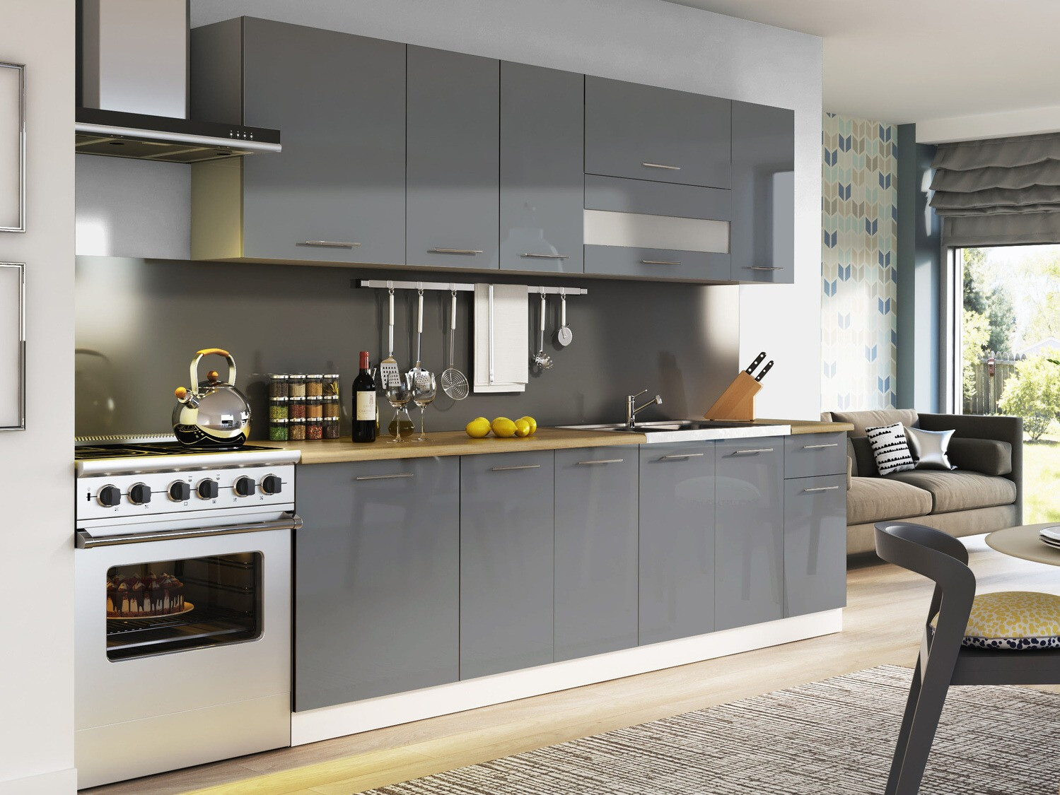Modular kitchen set Tiffa Grey 108