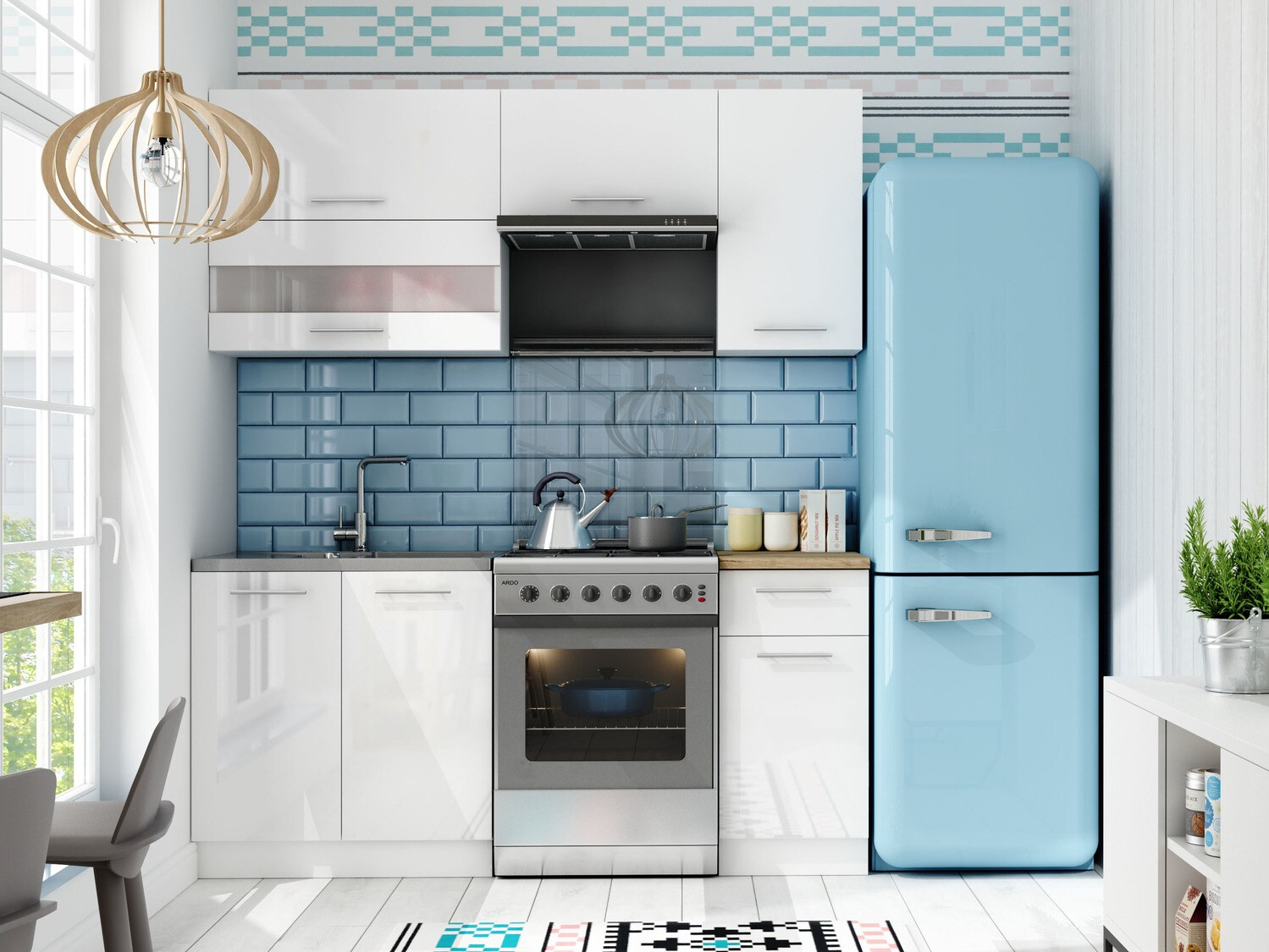 Modular kitchen set Tiffa White 113