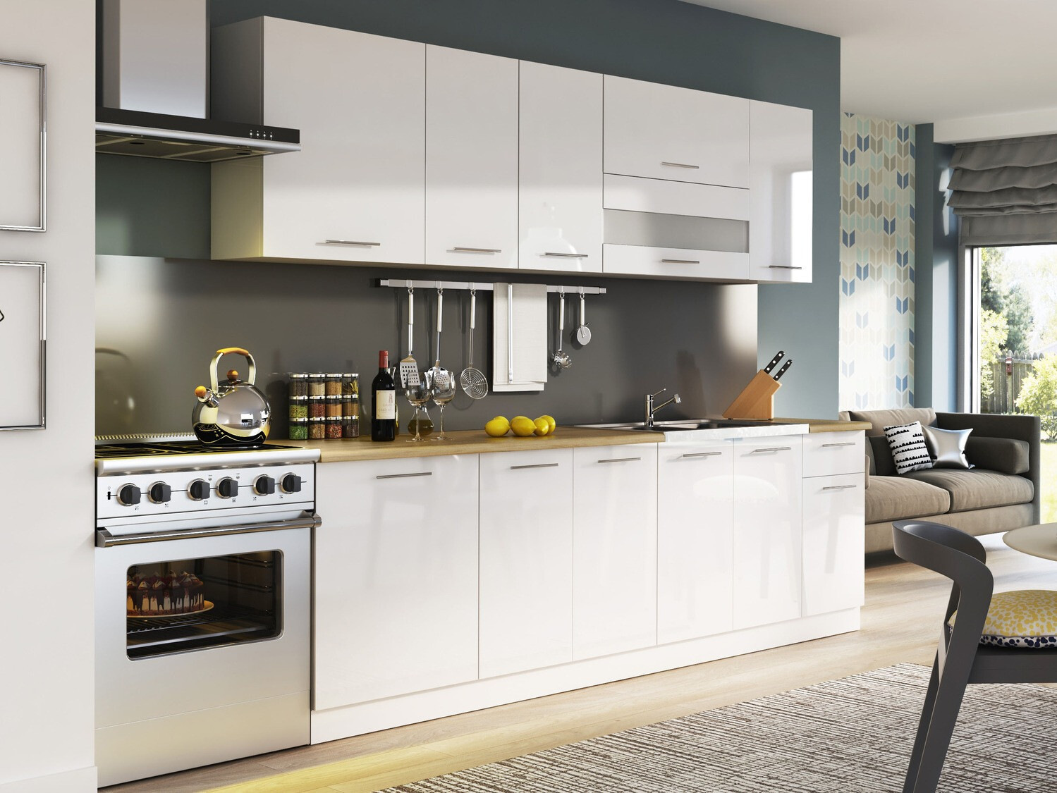 Modular kitchen set Tiffa White 121