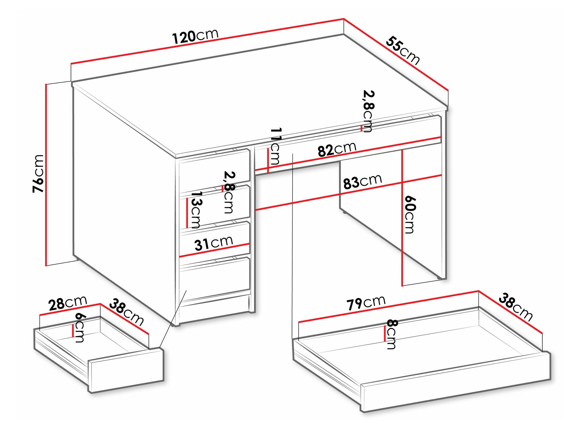 Desk Comfivo Terros I (Anthracite)