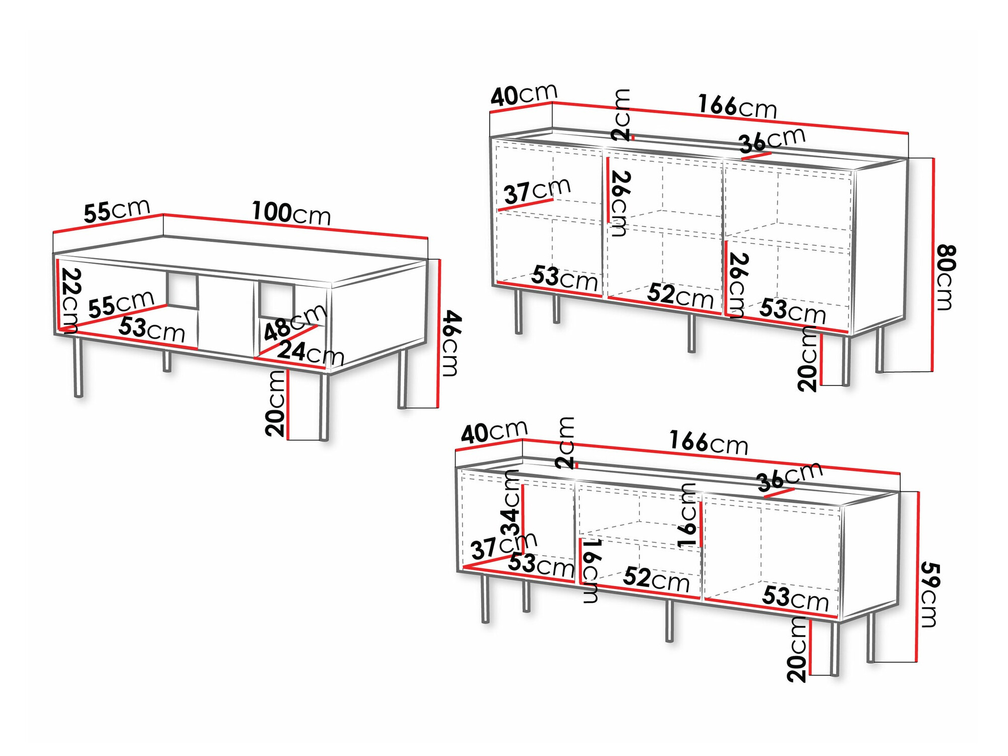 Living room set Sillen (Black)