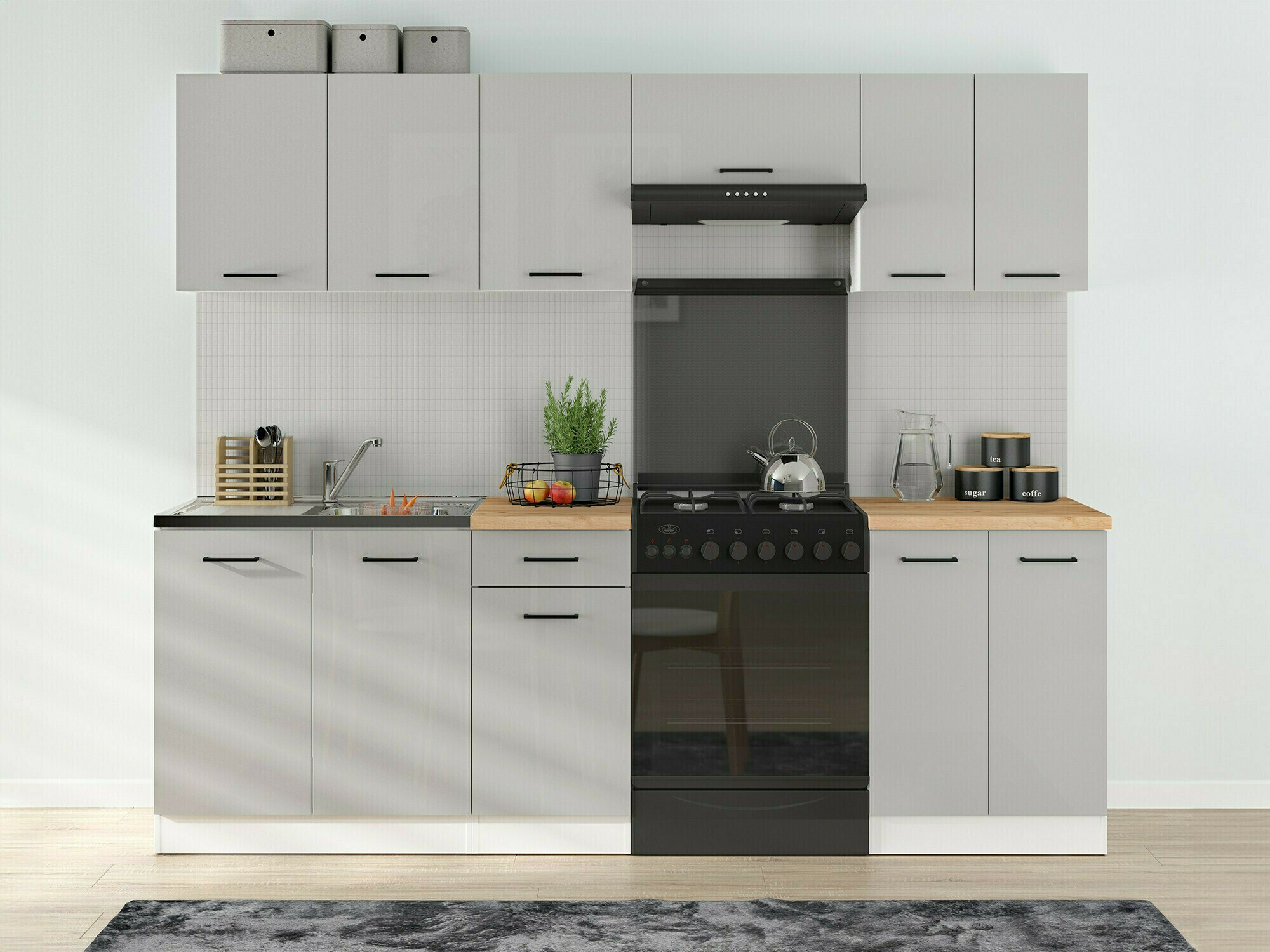 Modular wall cabinet Line Grey 109