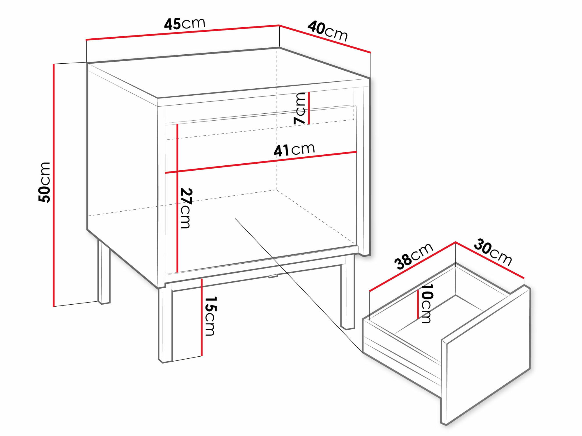 Bedside table Comfivo Delruva (Cashmere)