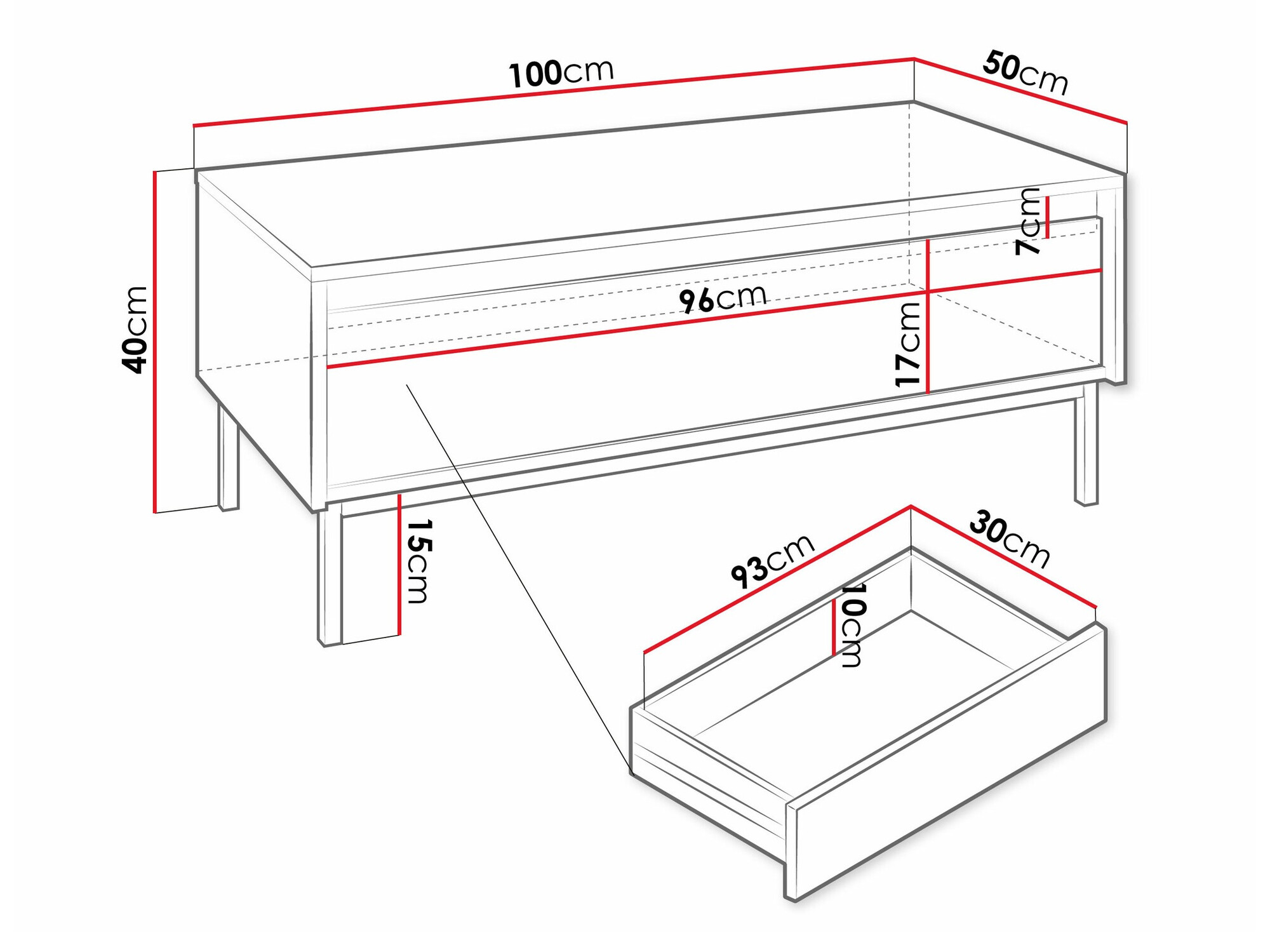 Coffee table Comfivo Delruva (Cashmere)