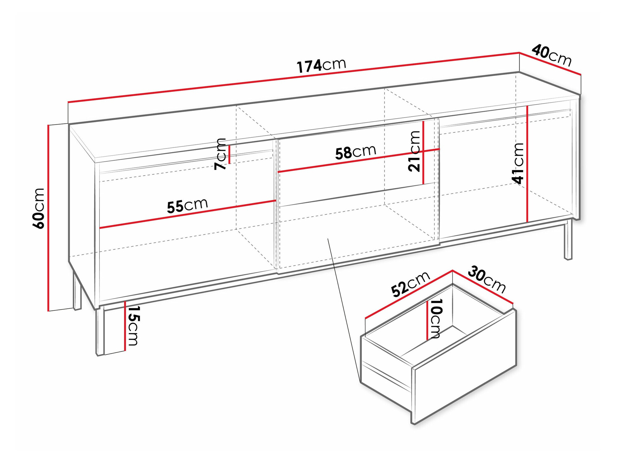 TV stand Comfivo Delruva I (Cashmere)