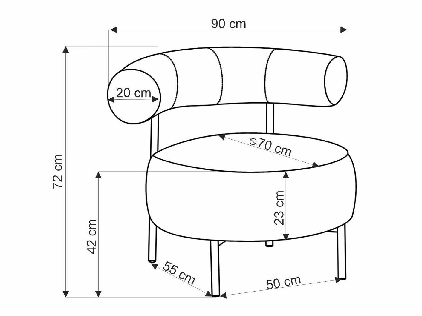 Armchair Houston 2052 (Cinnamon)