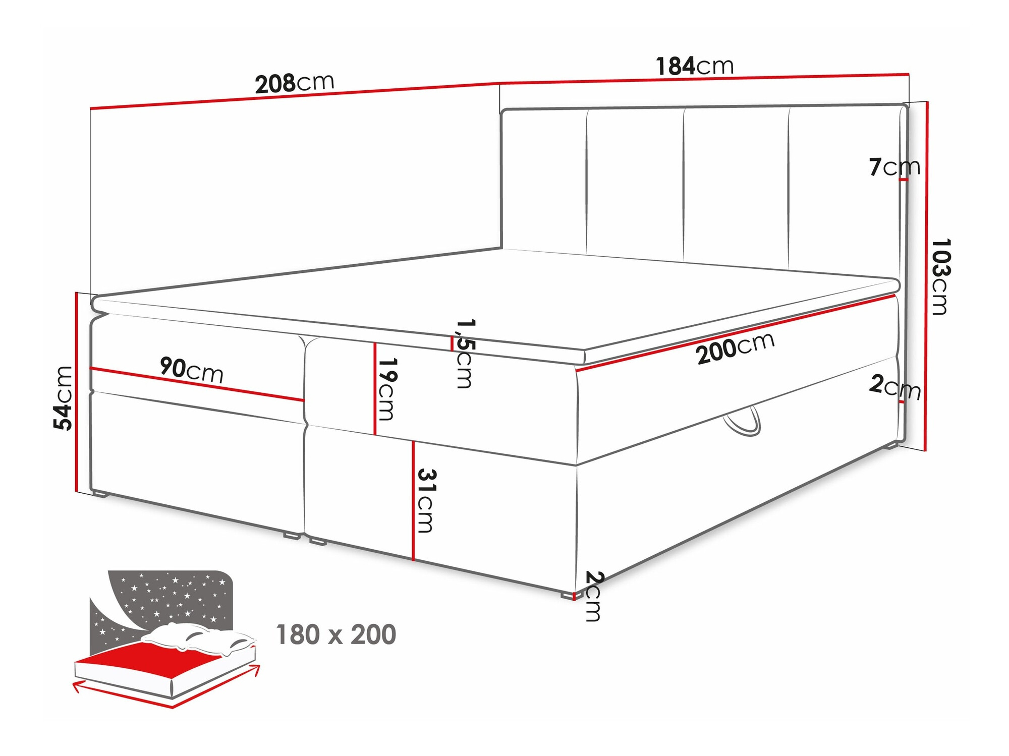 Continental bed Oppidum (Manila 18)