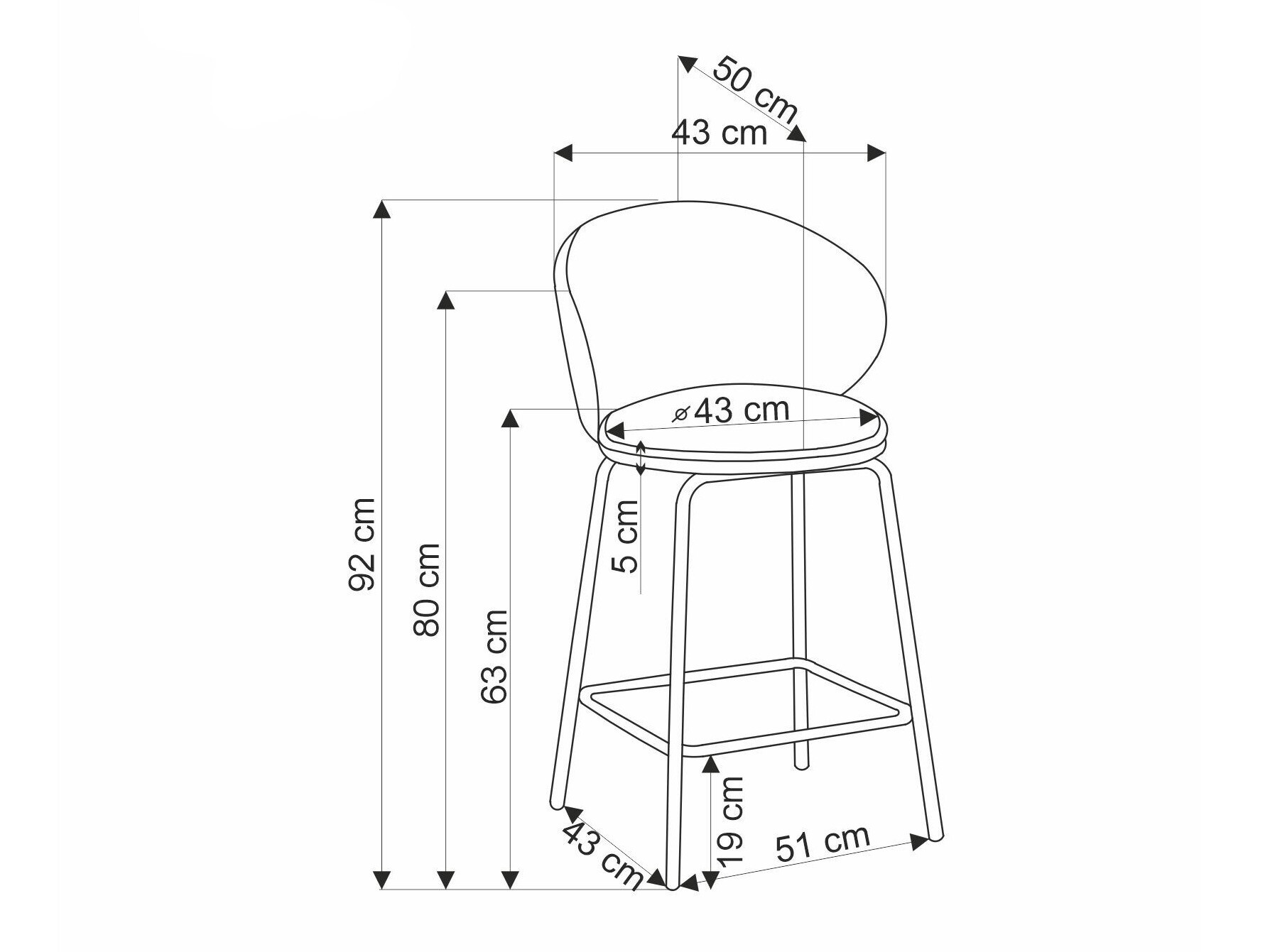 Counter stool Houston 1824 (Beige)