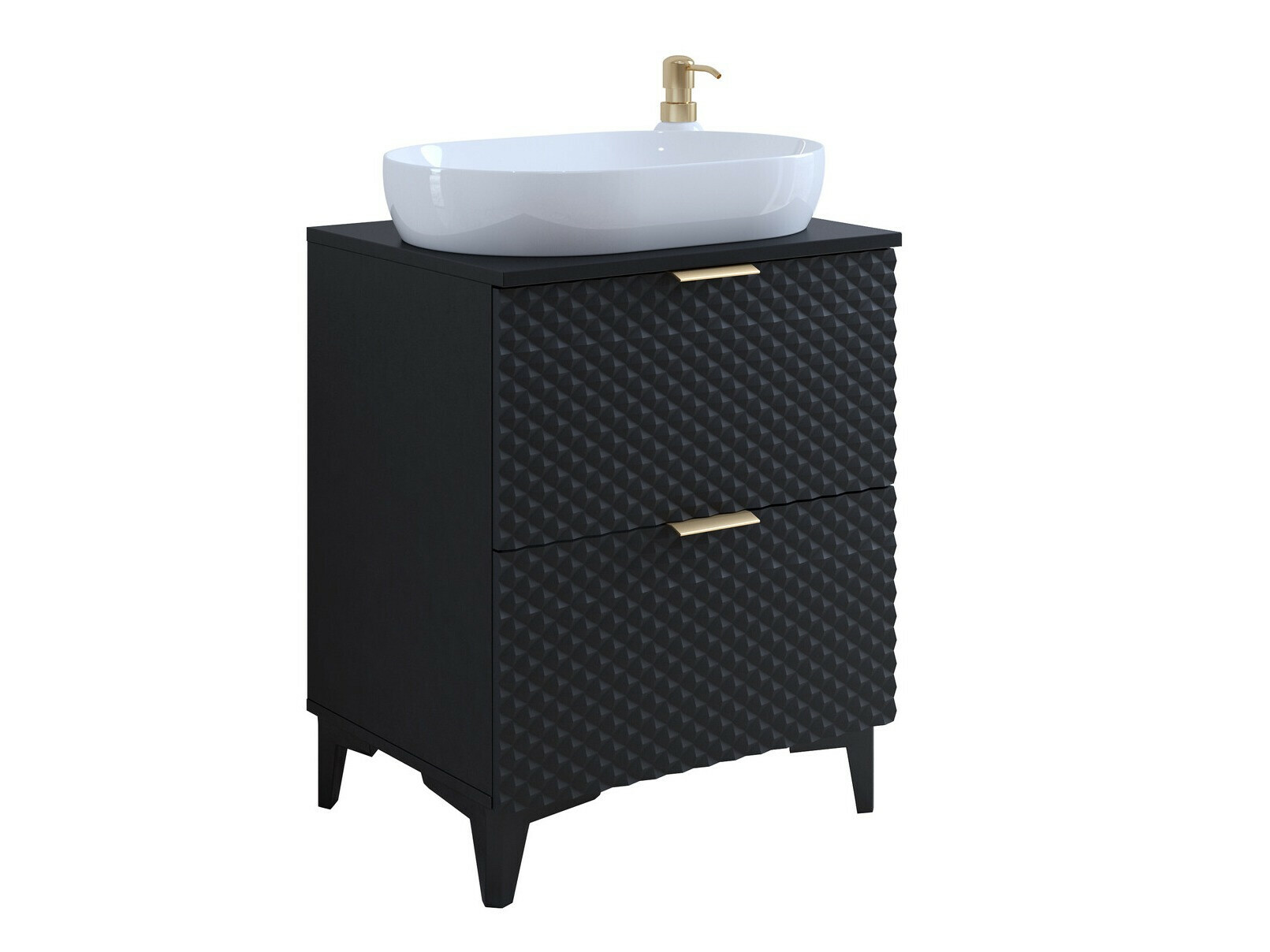 Standing bathroom cabinet for washbasin Liretu 101 (Black)
