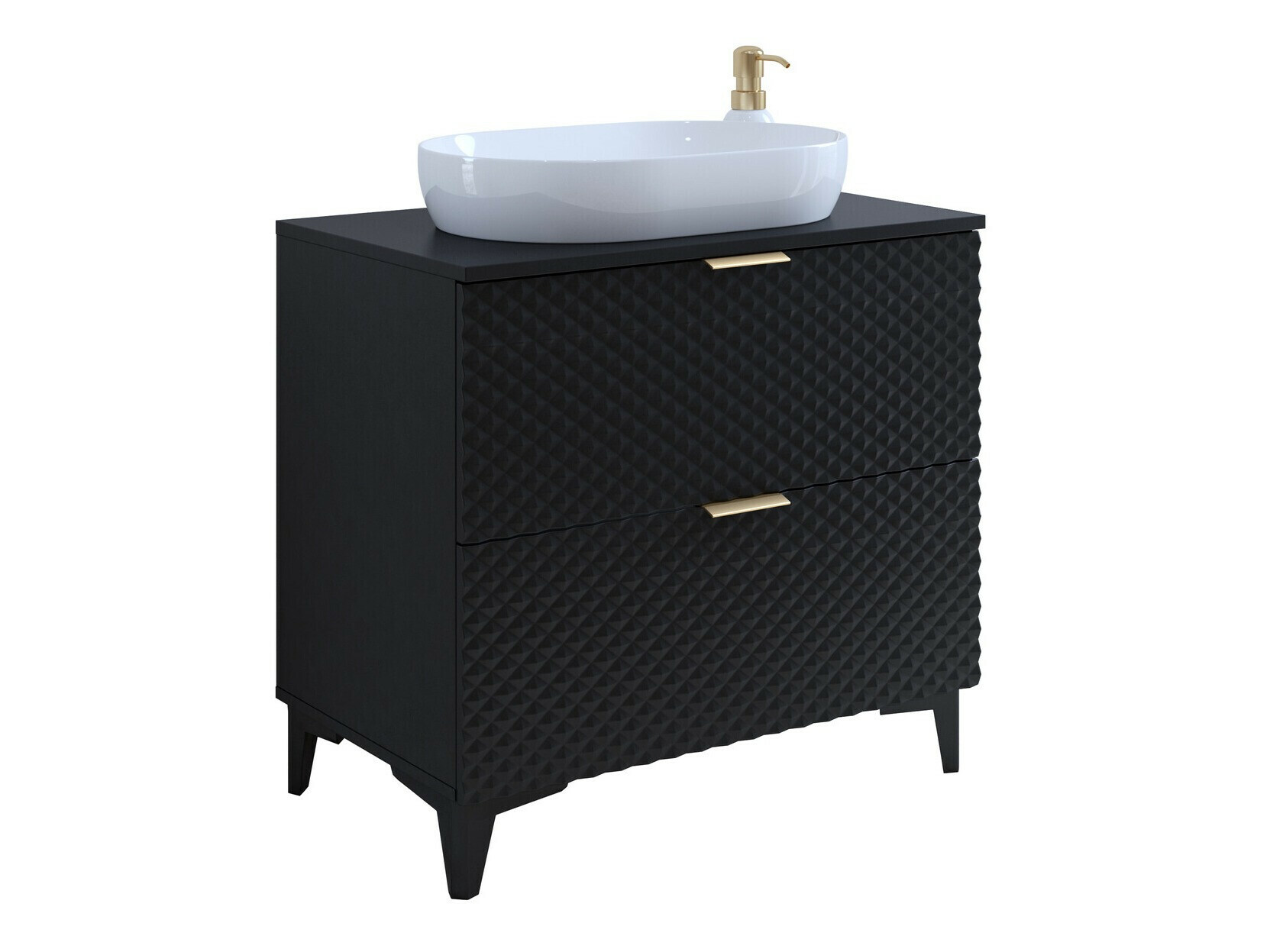Standing bathroom cabinet for washbasin Liretu 102 (Black)