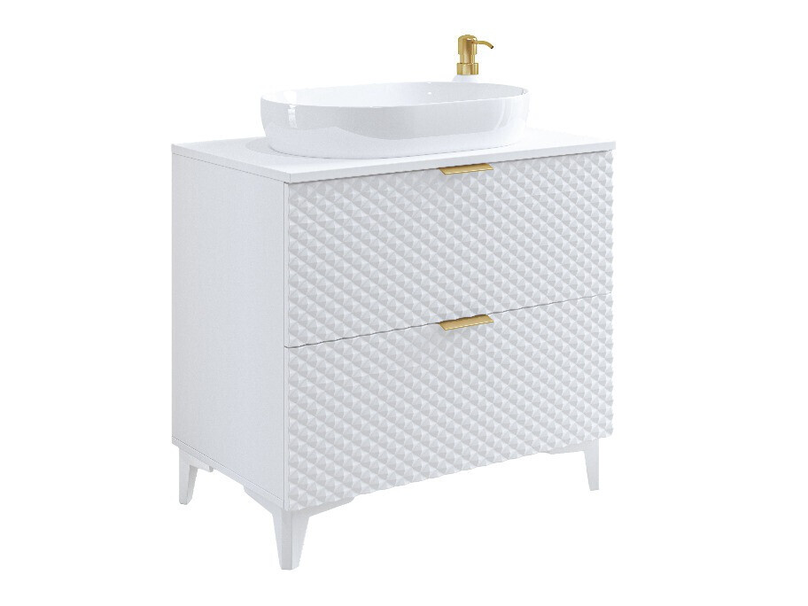 Standing bathroom cabinet for washbasin Liretu 102 (White)