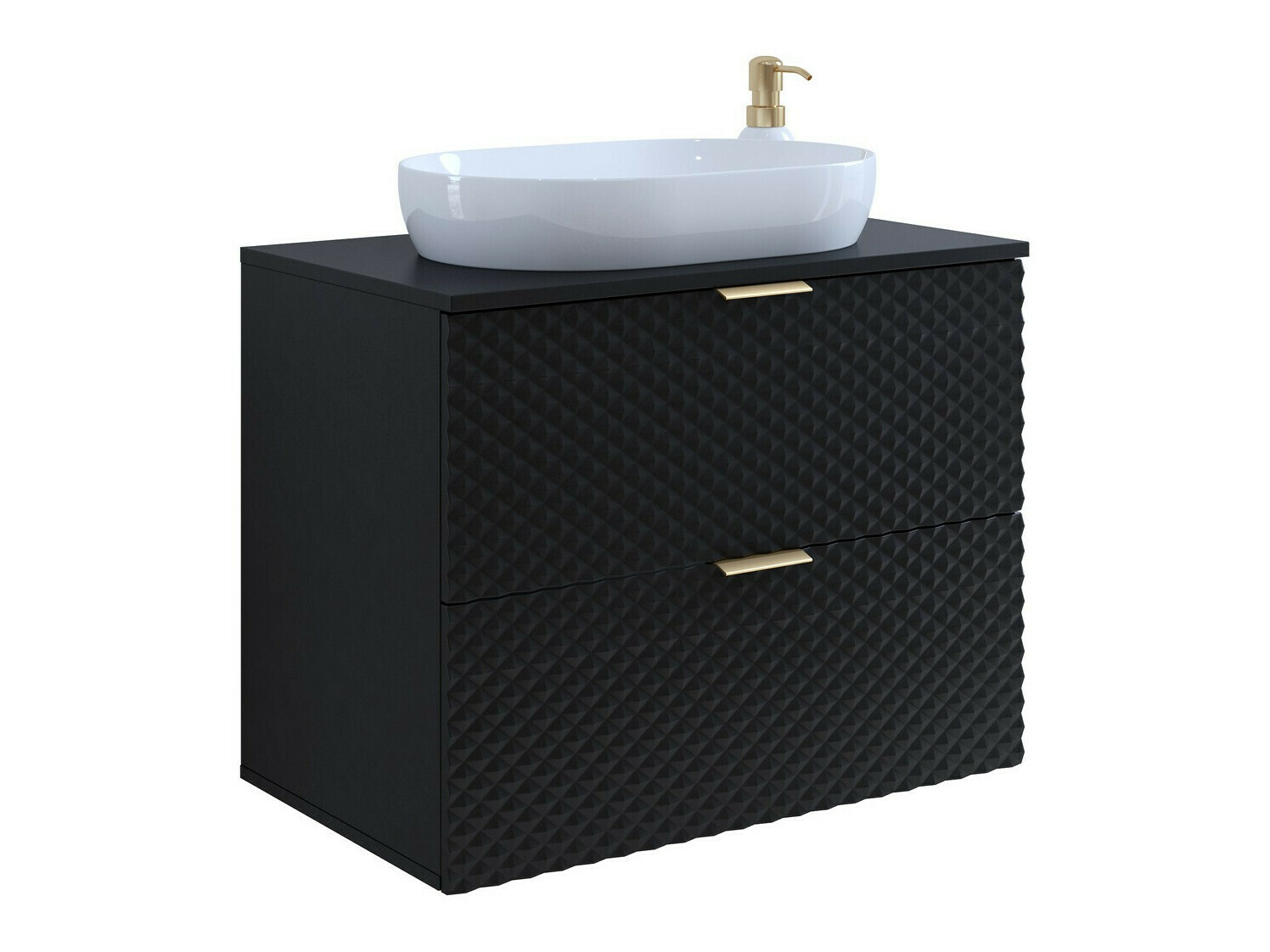 Wall-mounted bathroom cabinet for washbasin Liretu 107 (Black)