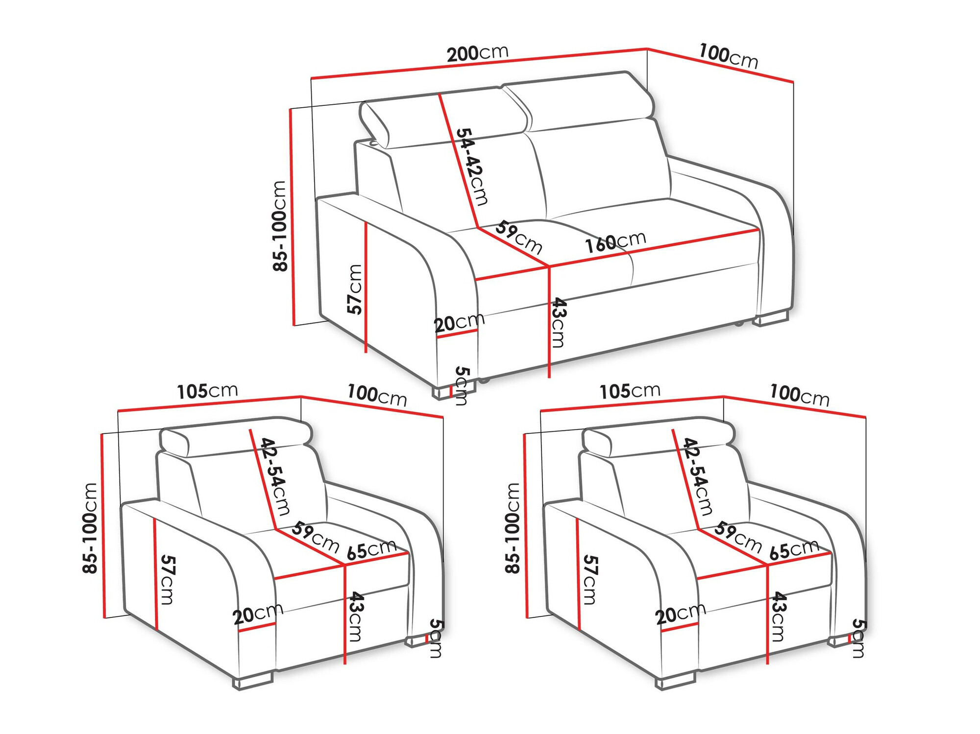 Upholstered furniture set Ovos (Crown 10)