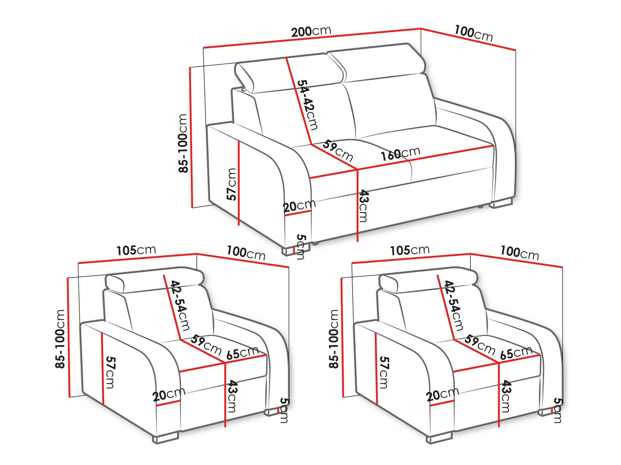 Upholstered furniture set Ovos (Crown 15)