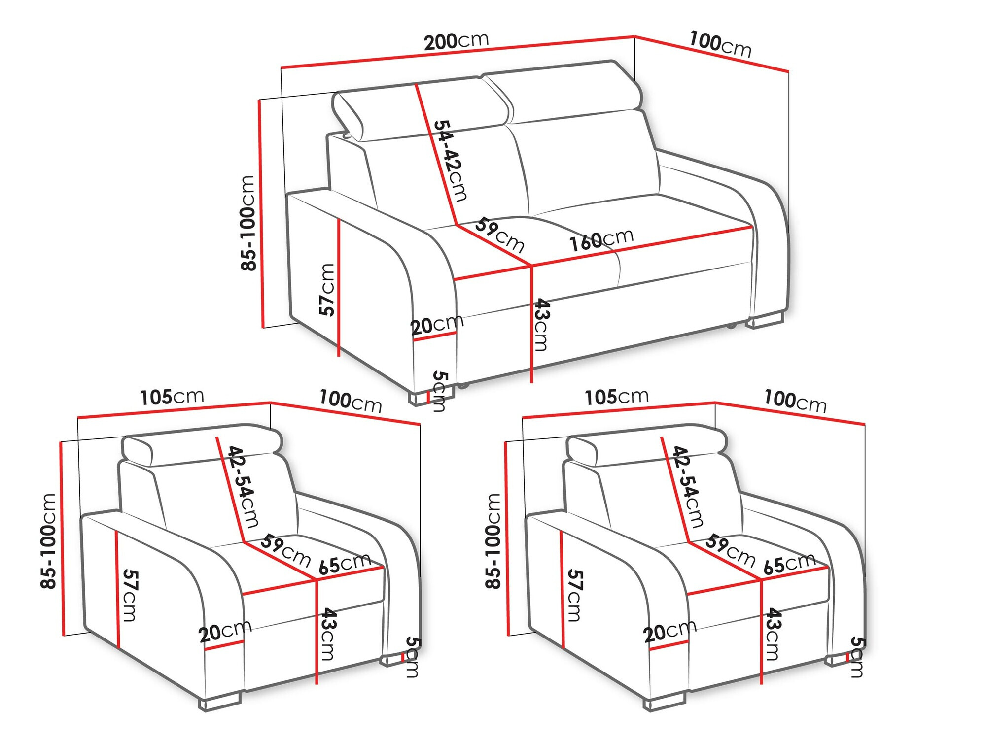 Upholstered furniture set Ovos (Crown 17)
