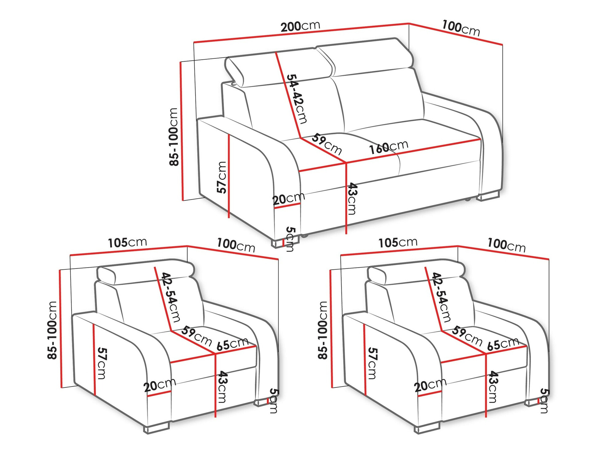 Upholstered furniture set Ovos (Crown 18)