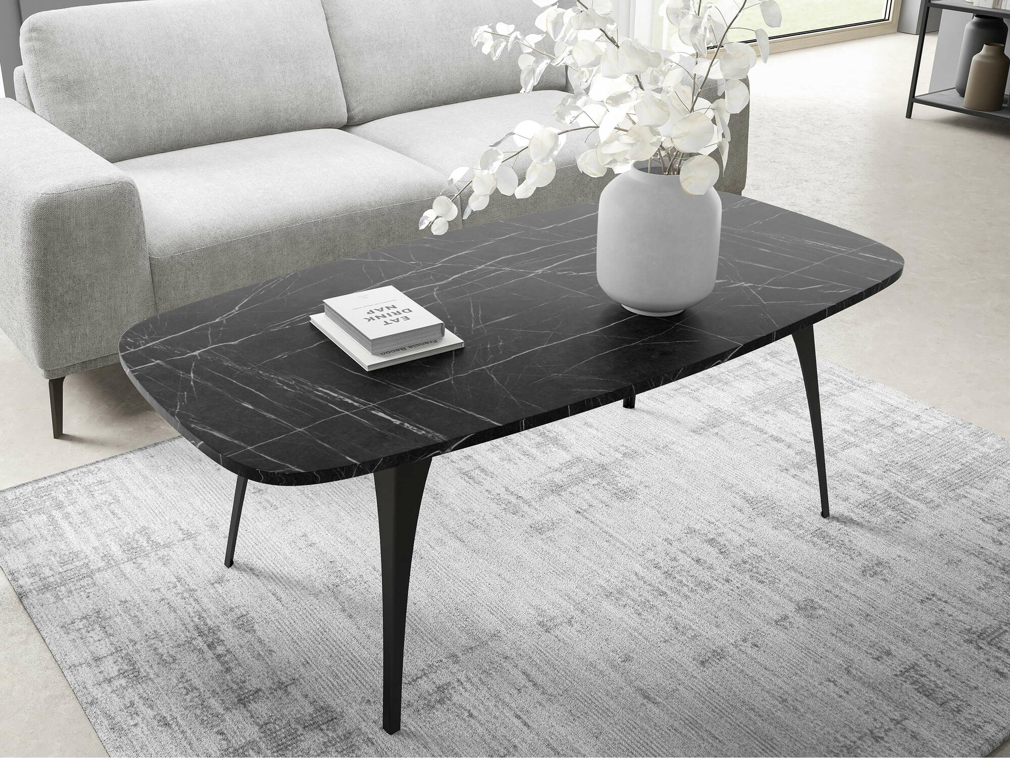 Coffee table Oswego 125 (Black marble)