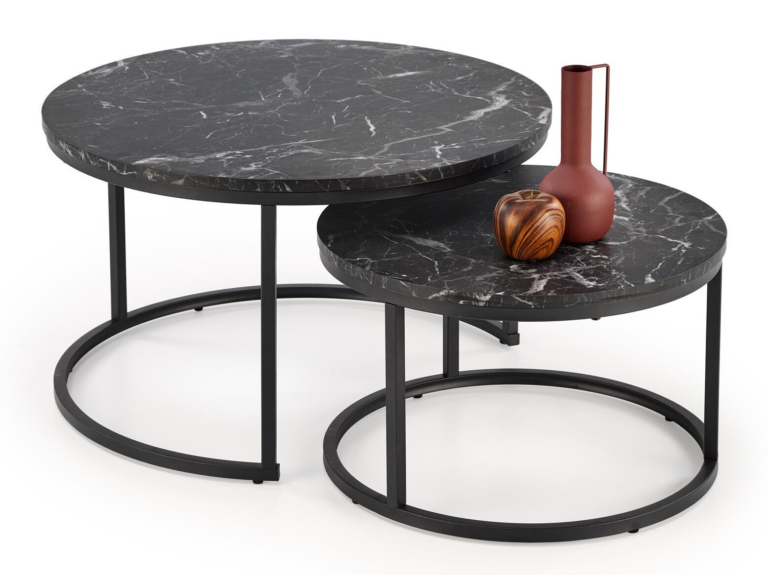 Nest of coffee tables Houston 1832 (Black marble)