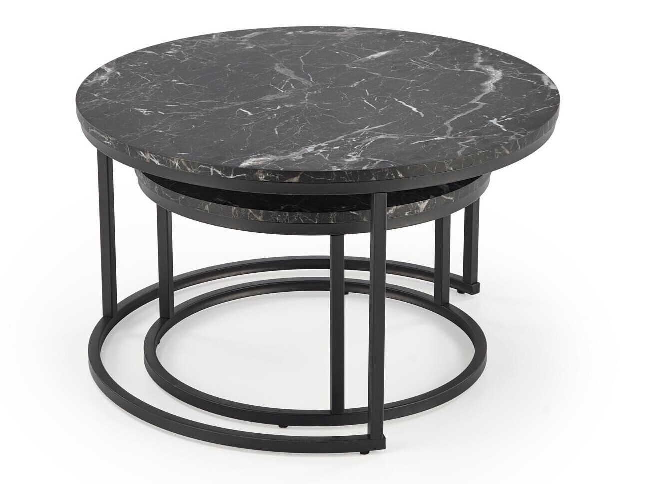Nest of coffee tables Houston 1832 (Black marble)