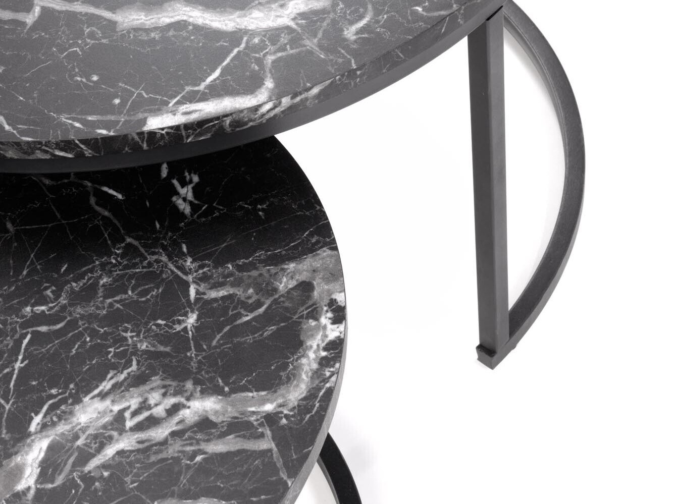 Nest of coffee tables Houston 1832 (Black marble)