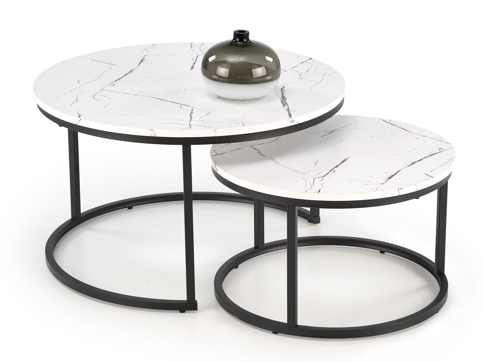 Nest of coffee tables Houston 1832 (White marble)