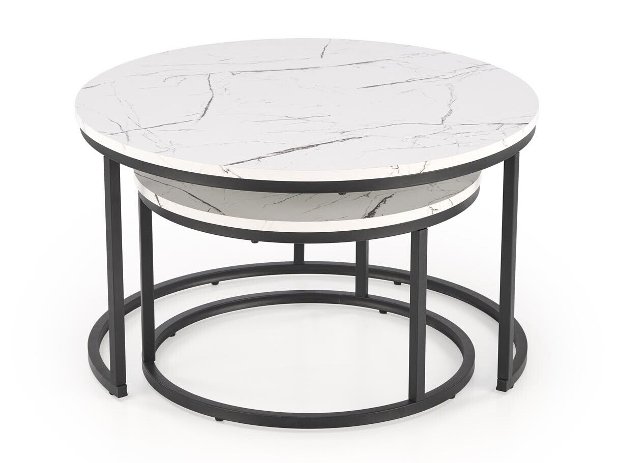 Nest of coffee tables Houston 1832 (White marble)