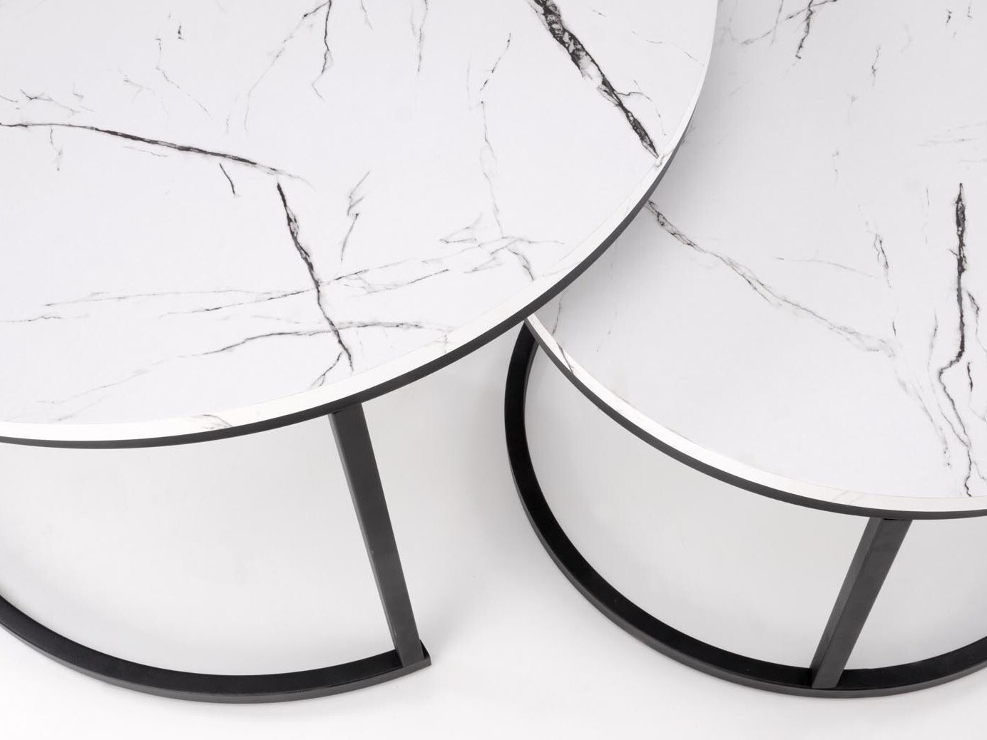 Nest of coffee tables Houston 1832 (White marble)