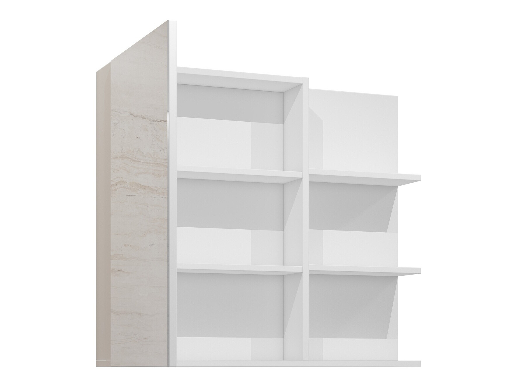 Bathroom mirror cabinet Tecavu 102 (Glossy white + White)