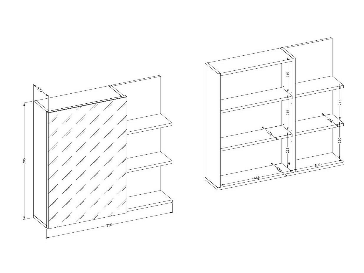 Bathroom mirror cabinet Tecavu 102 (Glossy white + White)
