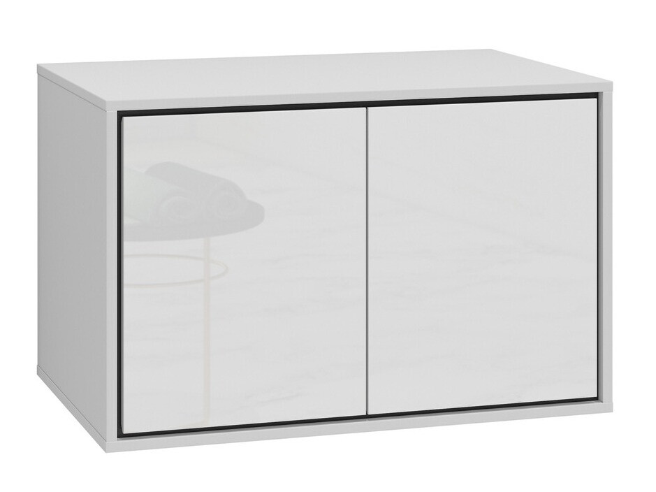 Wall-mounted bathroom cabinet for washbasin Tecavu 103 (Glossy white + White)