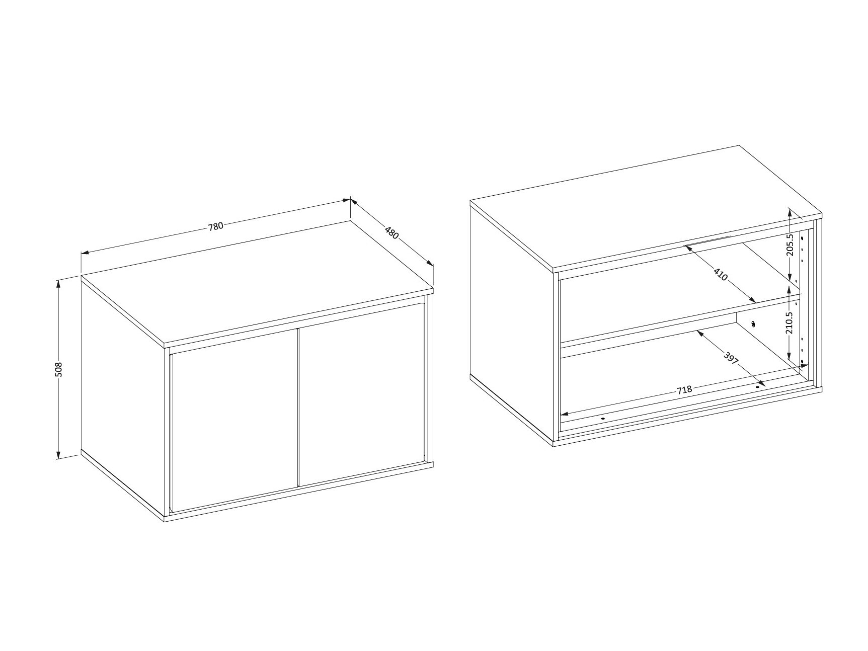 Wall-mounted bathroom cabinet for washbasin Tecavu 103 (Glossy white + White)