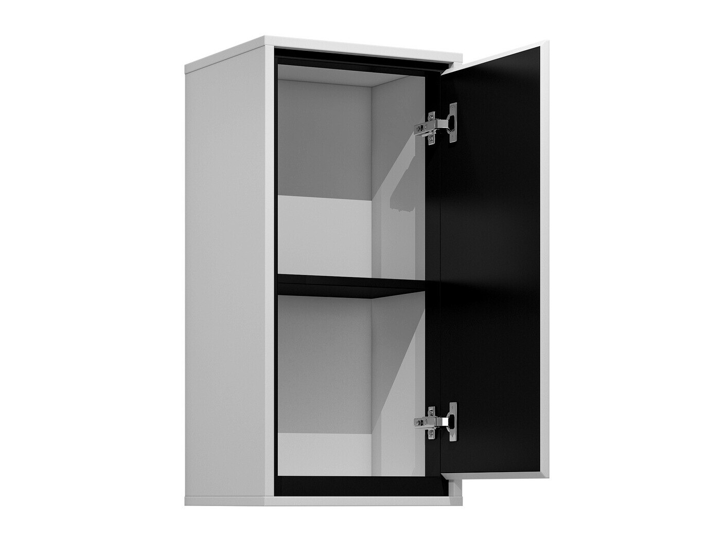 Wall-mounted bathroom cabinet Tecavu 100 (Glossy white + White)