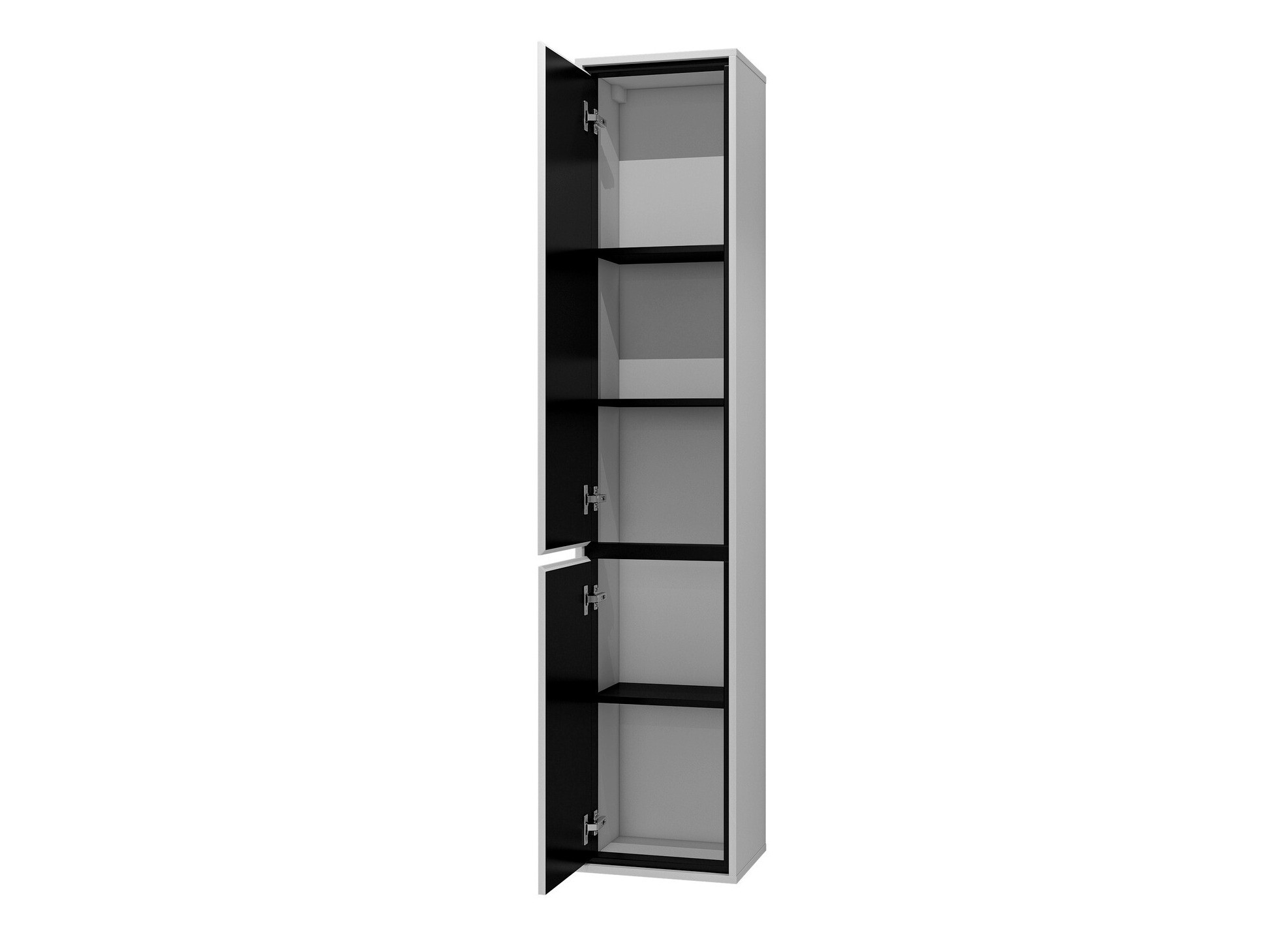 Wall-mounted bathroom cabinet Tecavu 101 (Glossy white + White)