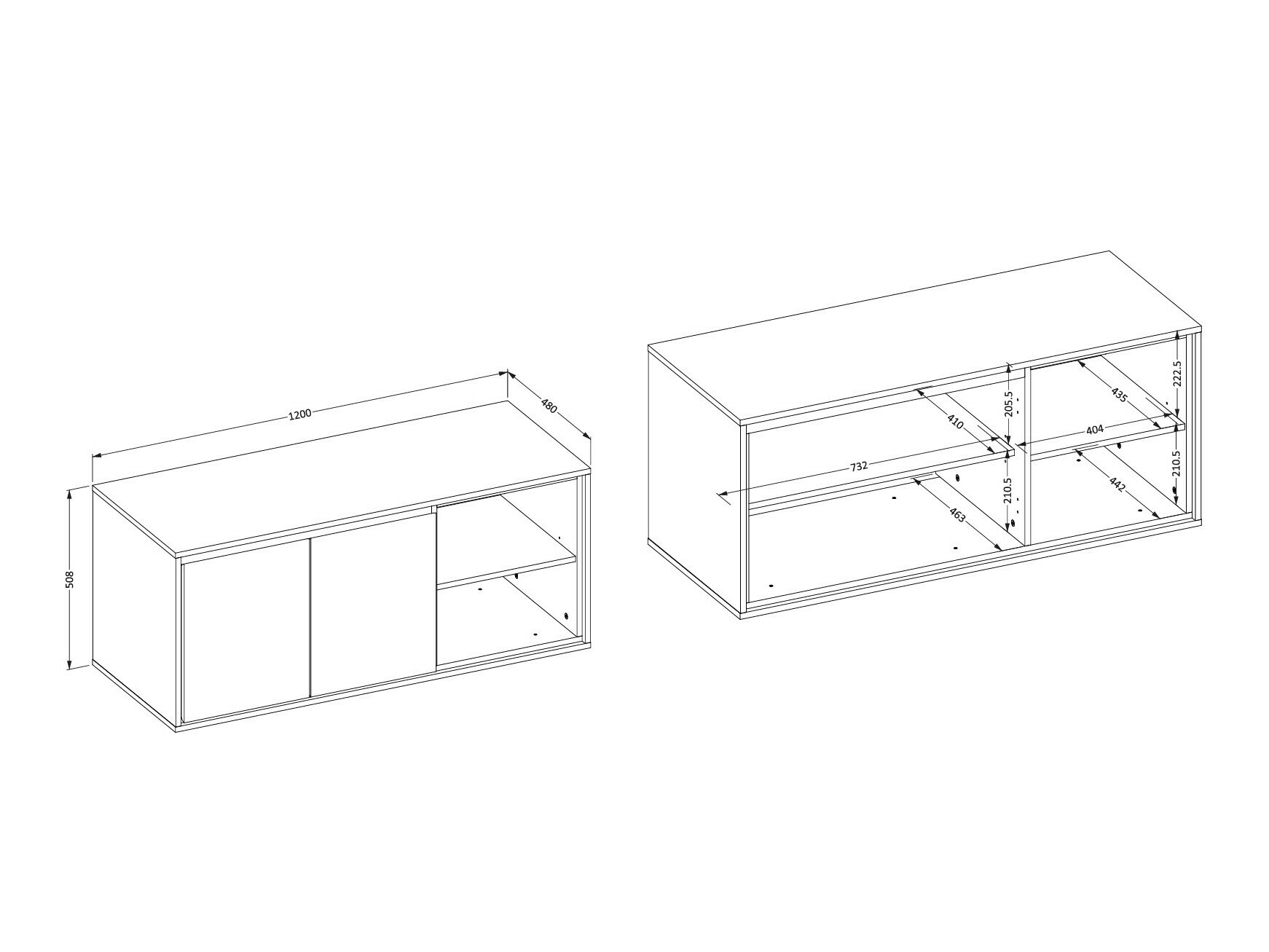 Wall-mounted bathroom cabinet Tecavu 104 (Glossy white + White)