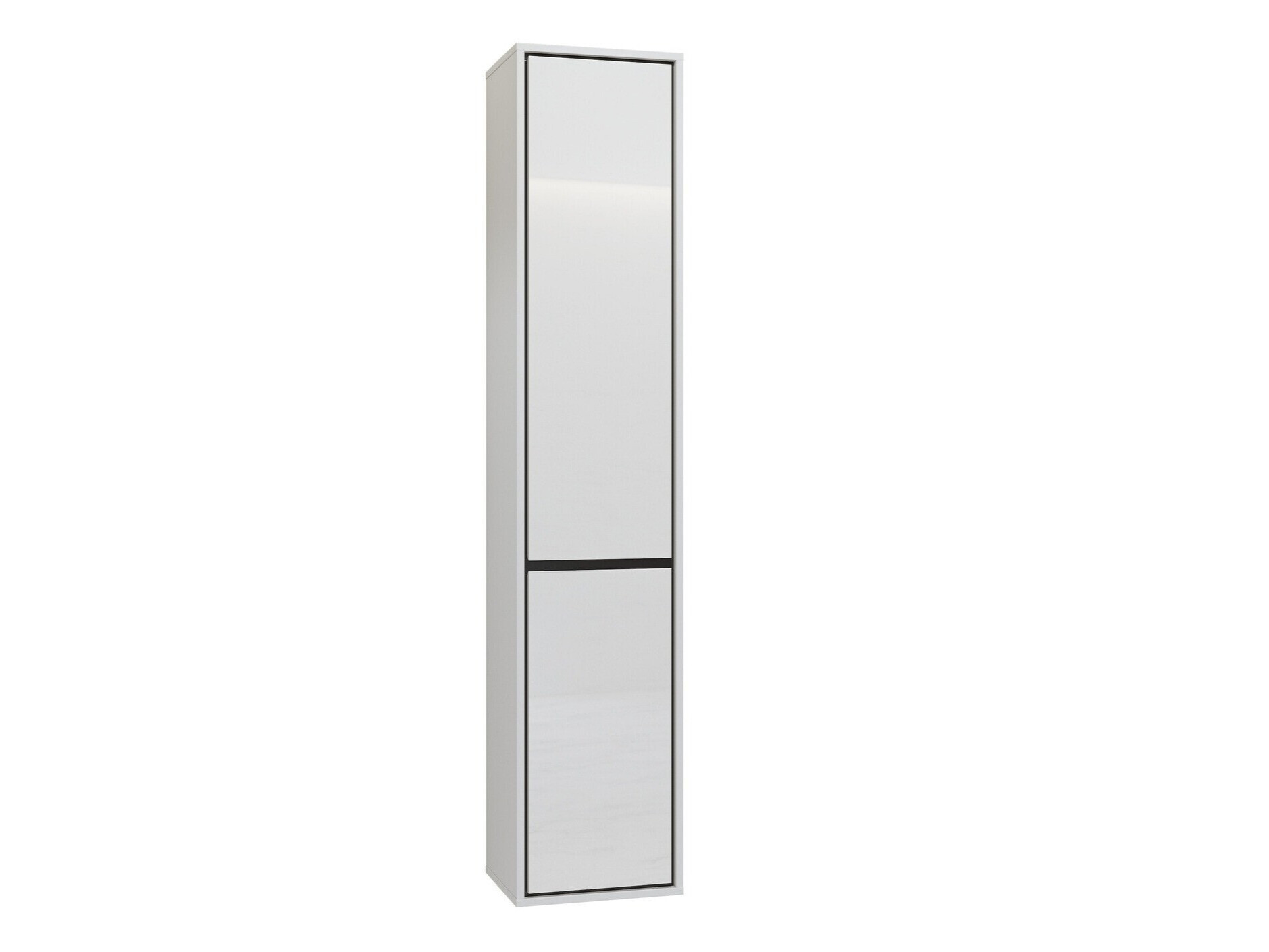 Wall-mounted bathroom cabinet Tecavu 101 (Glossy white + White)