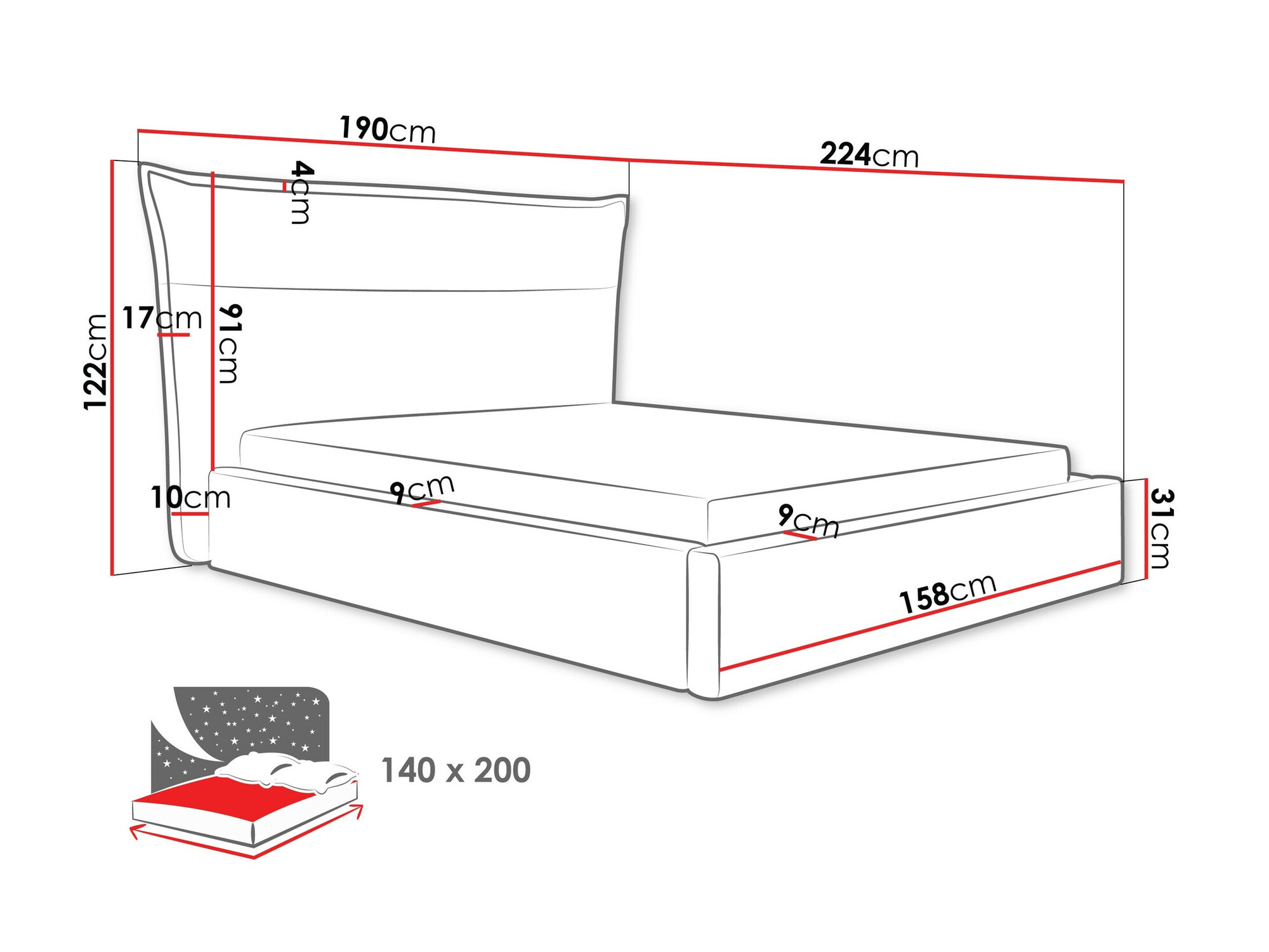 Bed Comfivo Formica (Kronos 22)