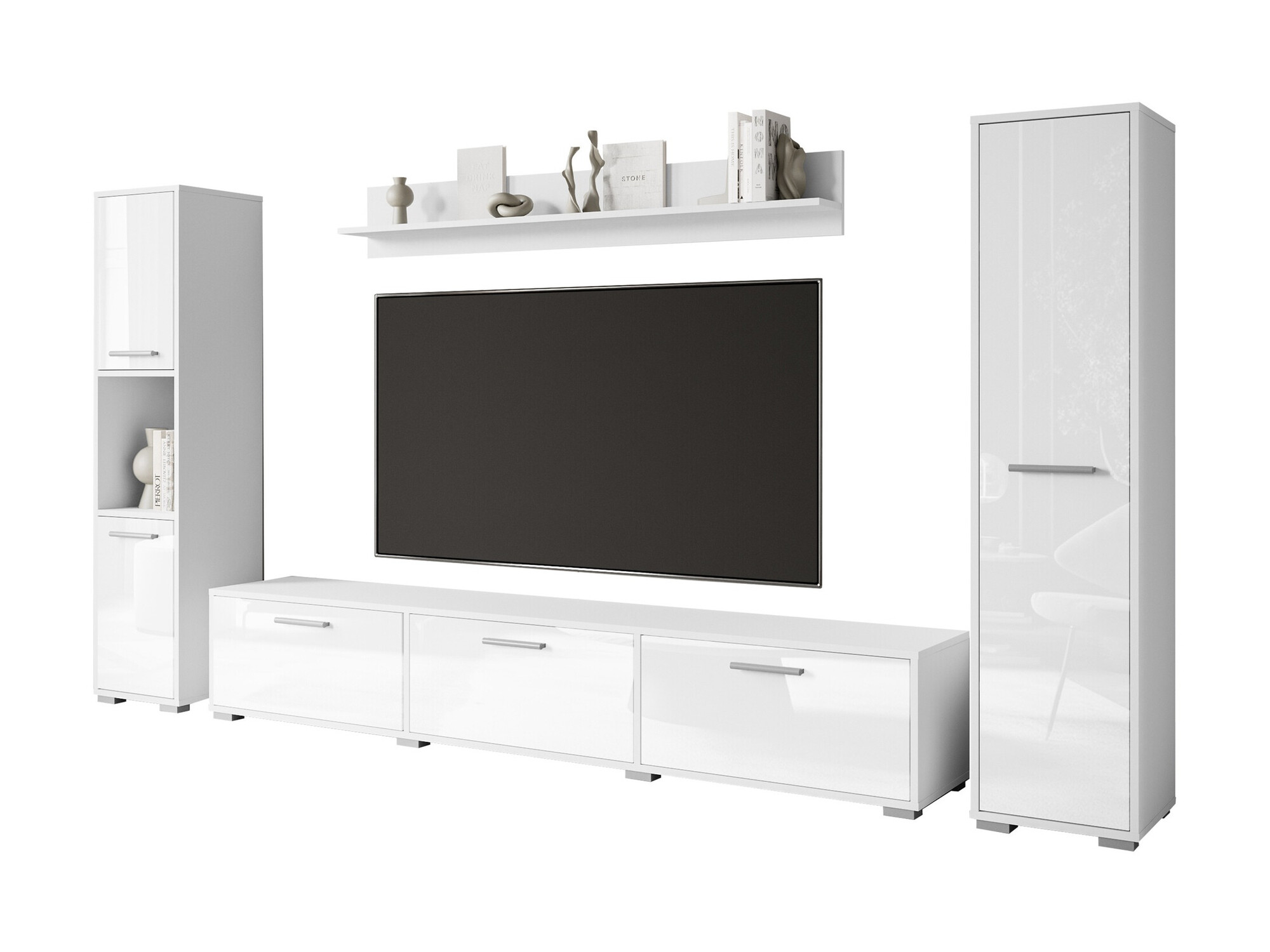 Living room set Sarasota 175 (White + Glossy white)