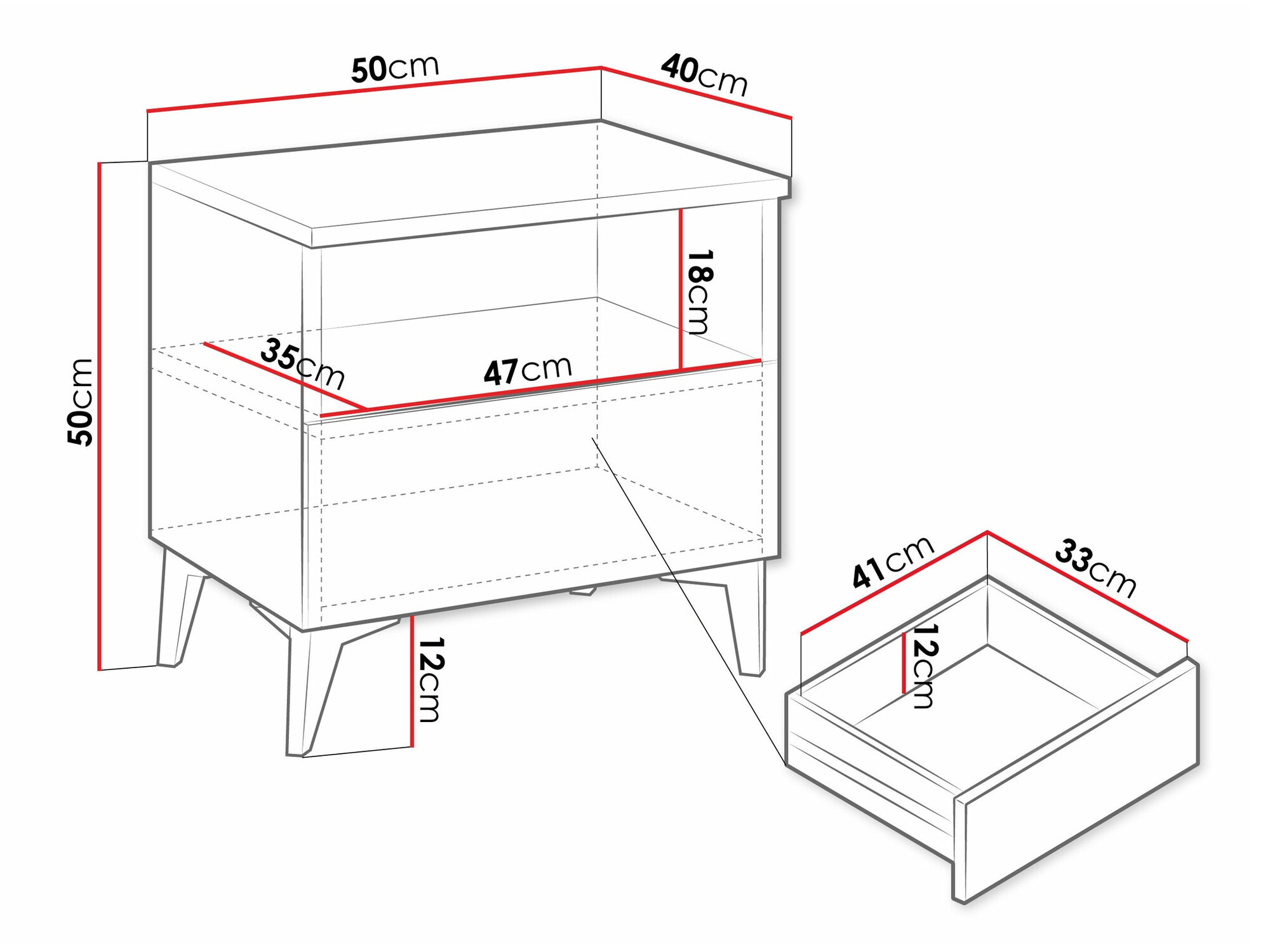 Bedside table Comfivo Arbutus (Beige + Glossy beige)