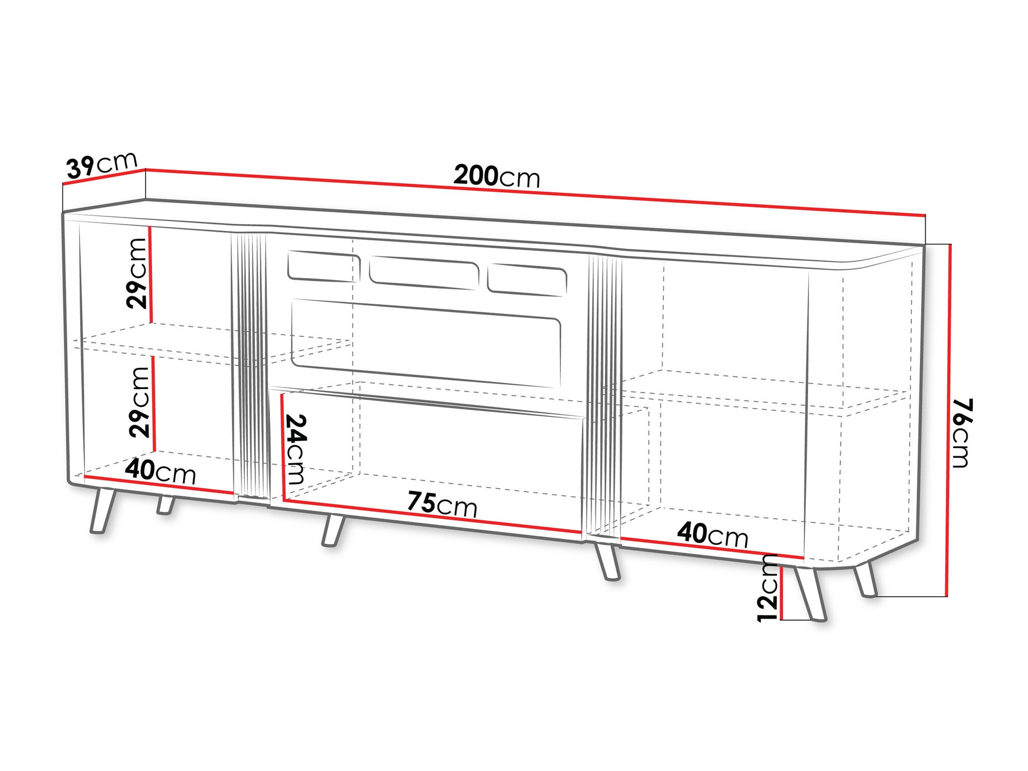 Sideboard Modus I (Cashmere + Black)