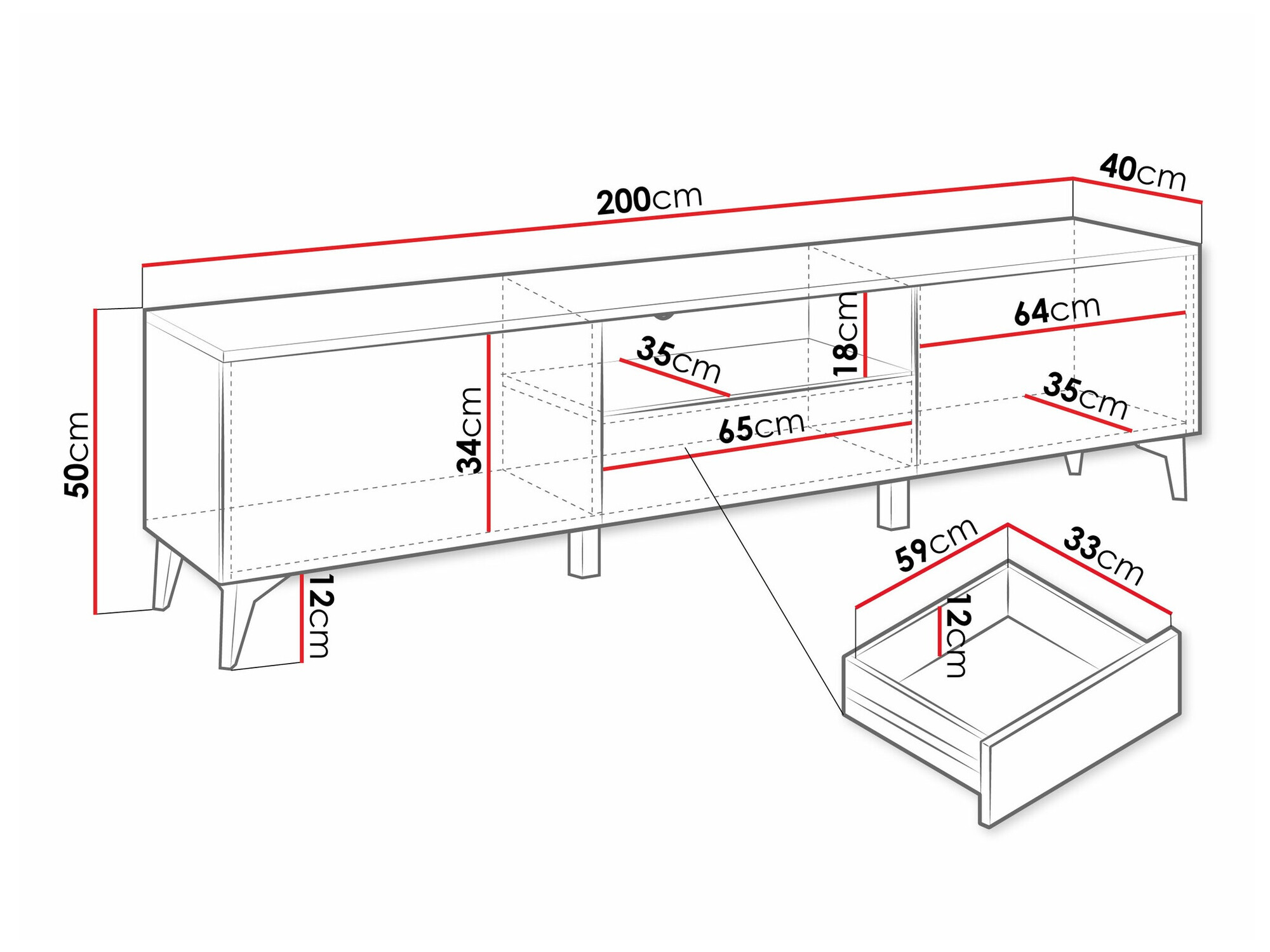 TV stand Comfivo 490 (Beige + Glossy beige)
