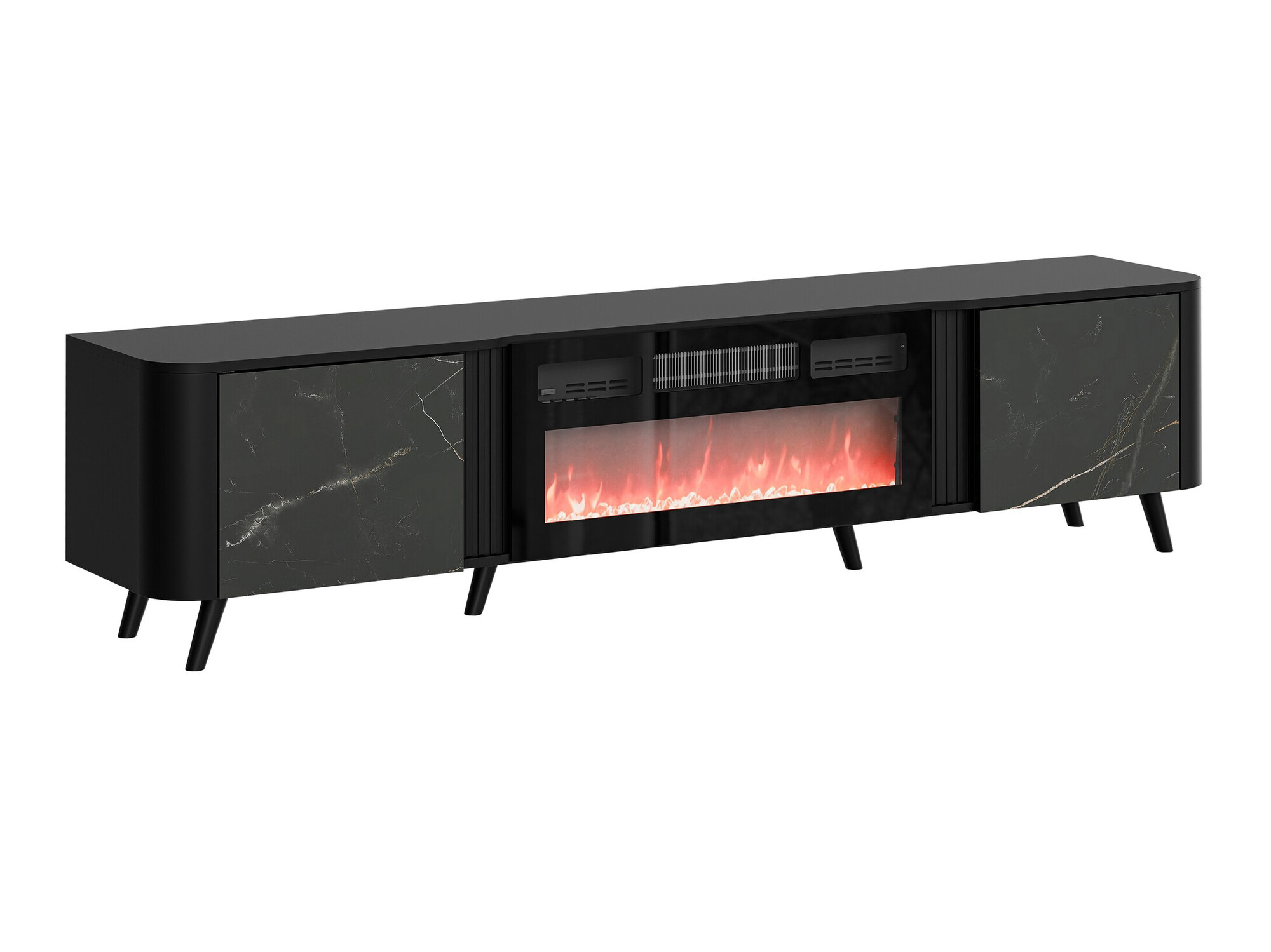 TV stand Modus (Black + Black marble)