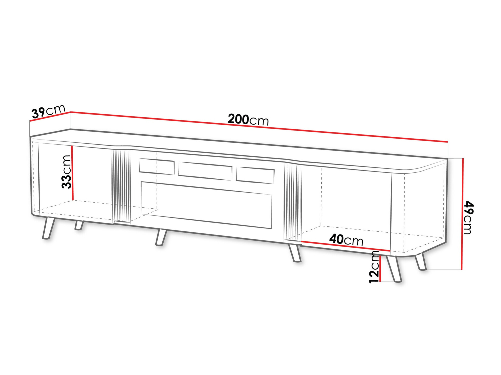 TV stand Modus (Black + Walnut)