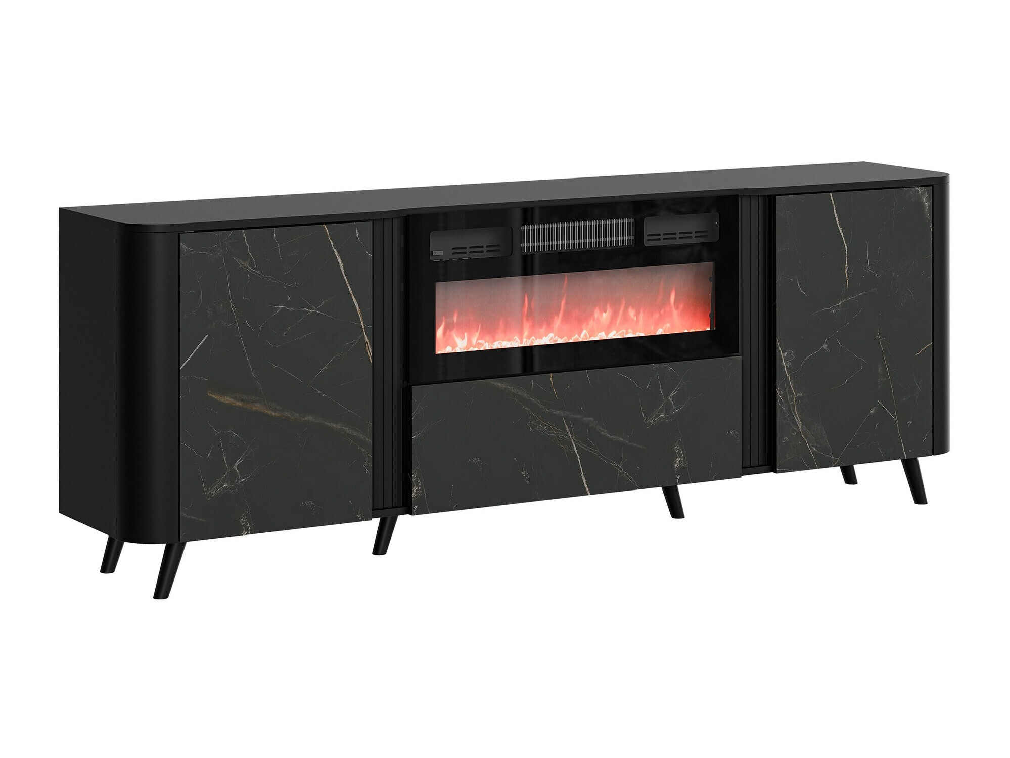 Sideboard Modus I (Black + Black marble)