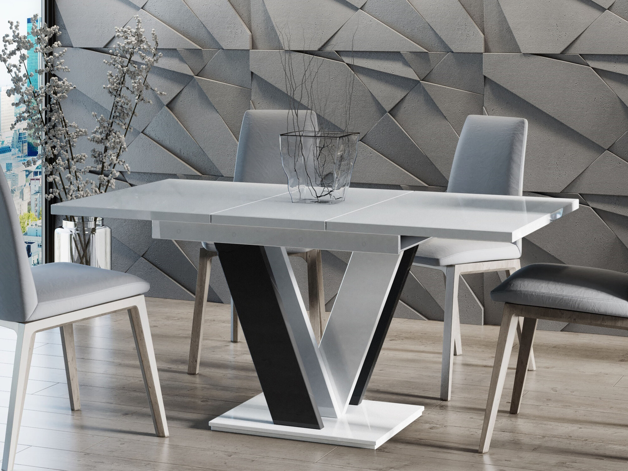 Table Musus (Glossy white + Glossy black)