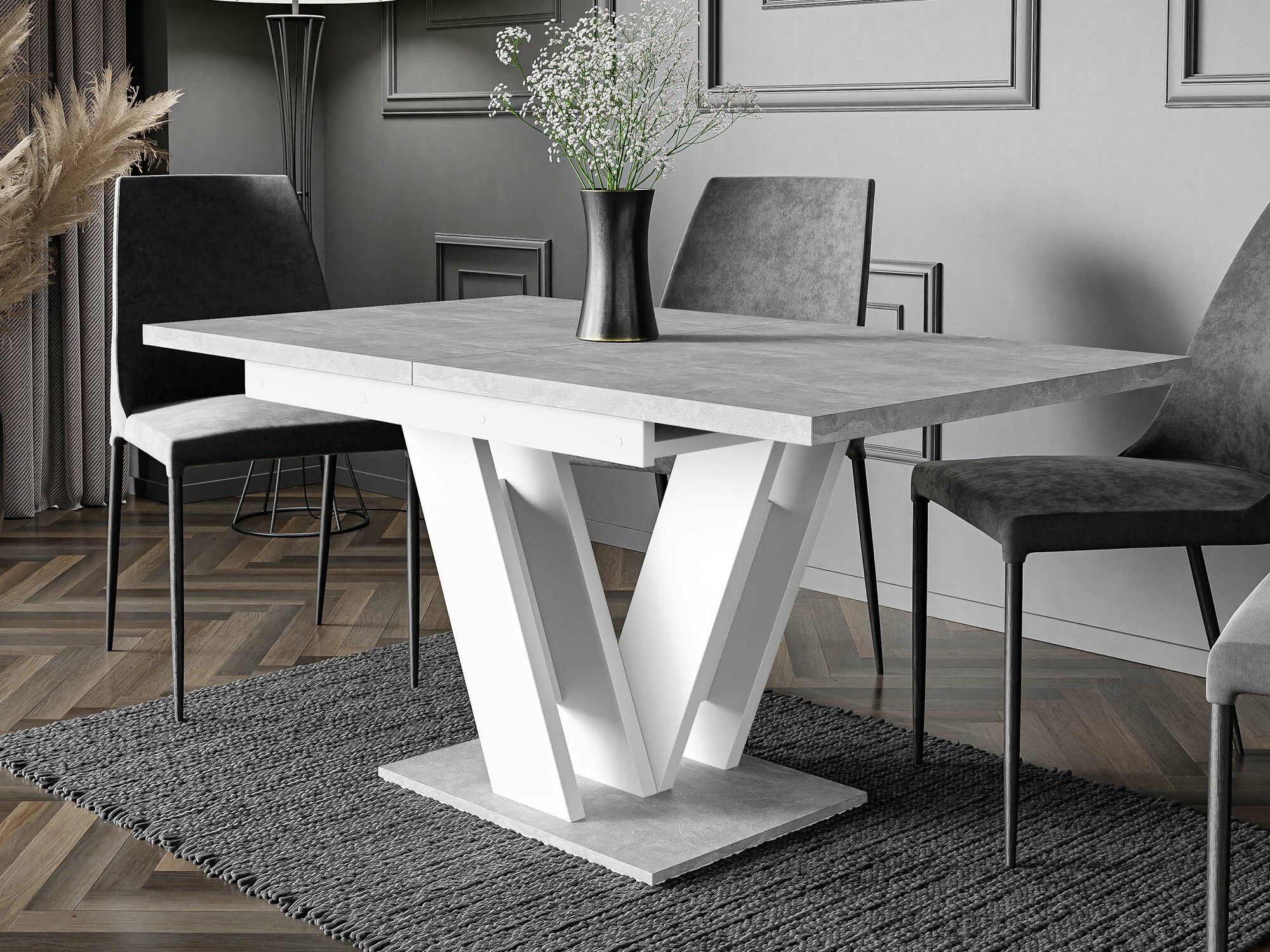 Table Musus (White + Concrete)